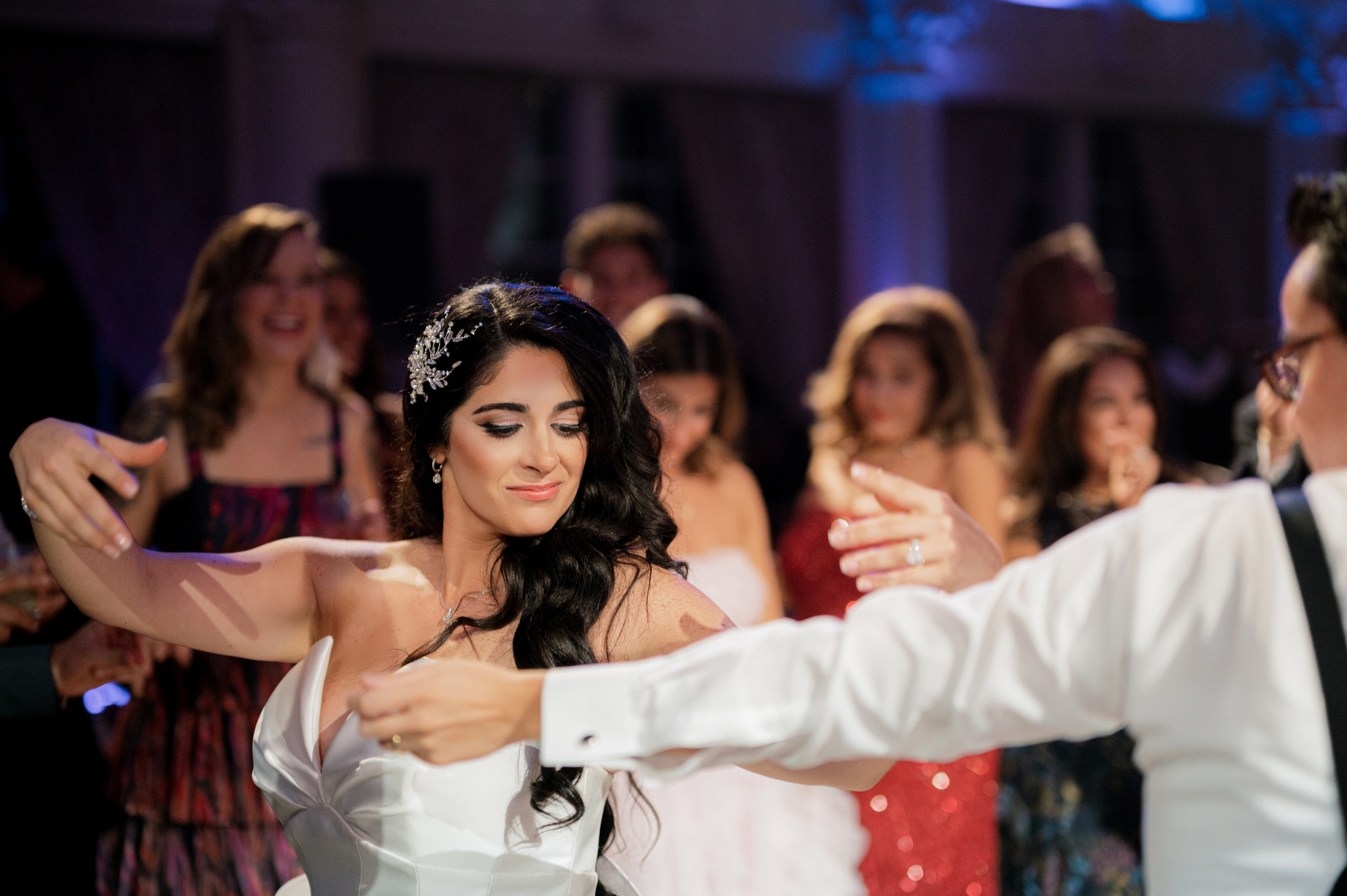 a couple dancing at a wedding reception