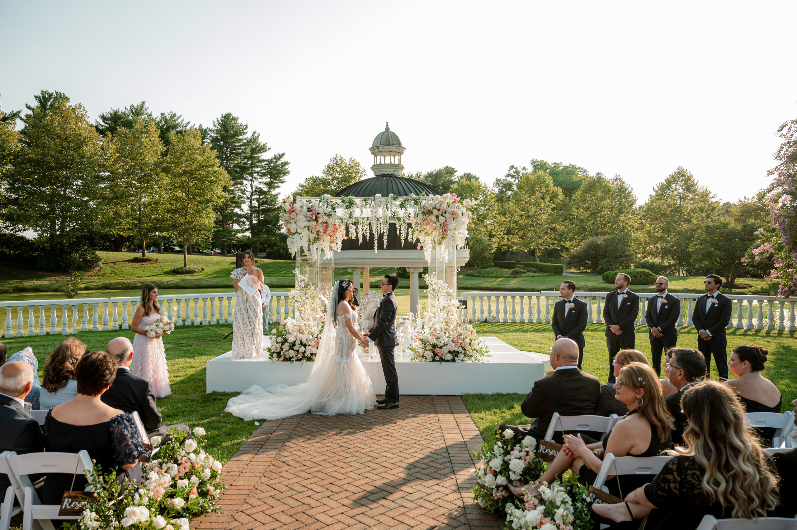 a wedding ceremony in the park