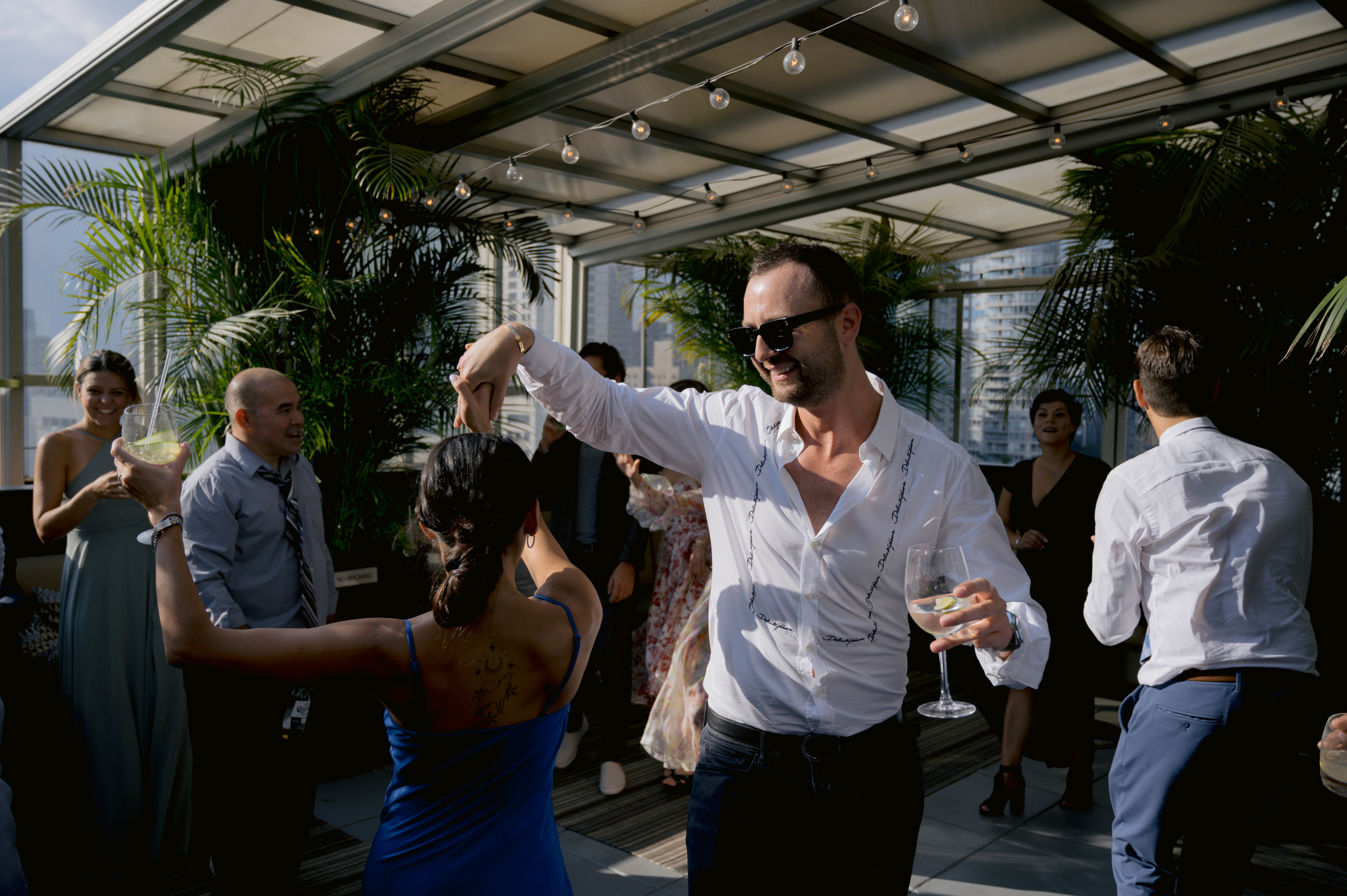 a man in a white shirt