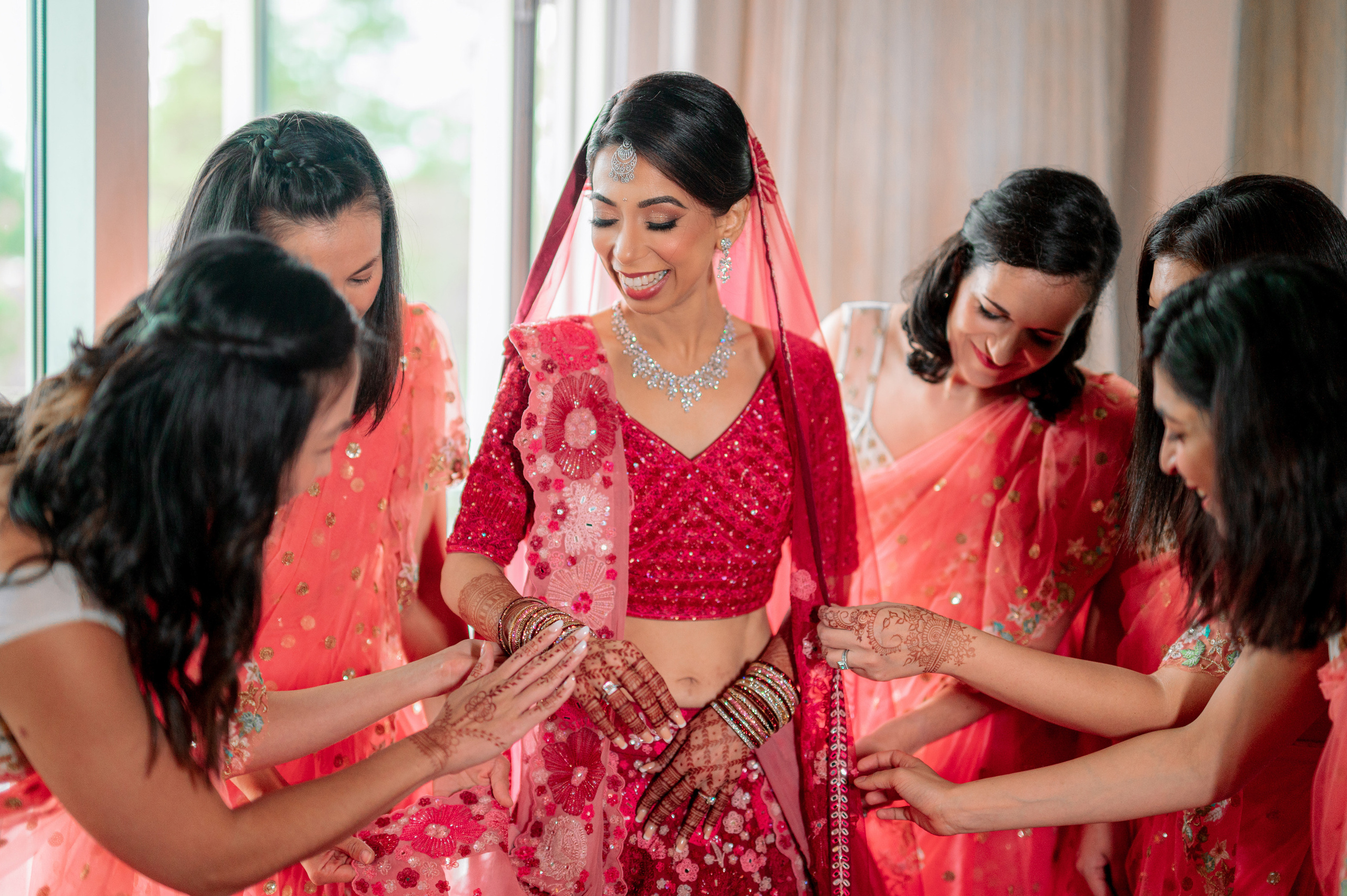 a bride getting ready for her wedding