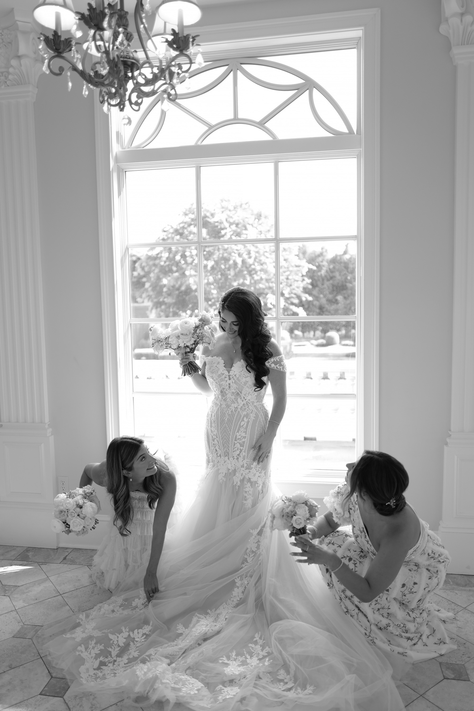 a bride getting ready for her wedding
