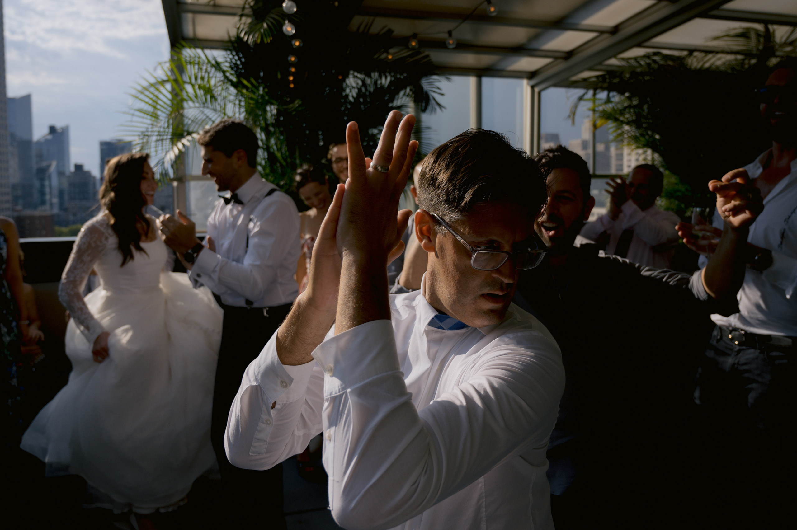 a man in a white shirt