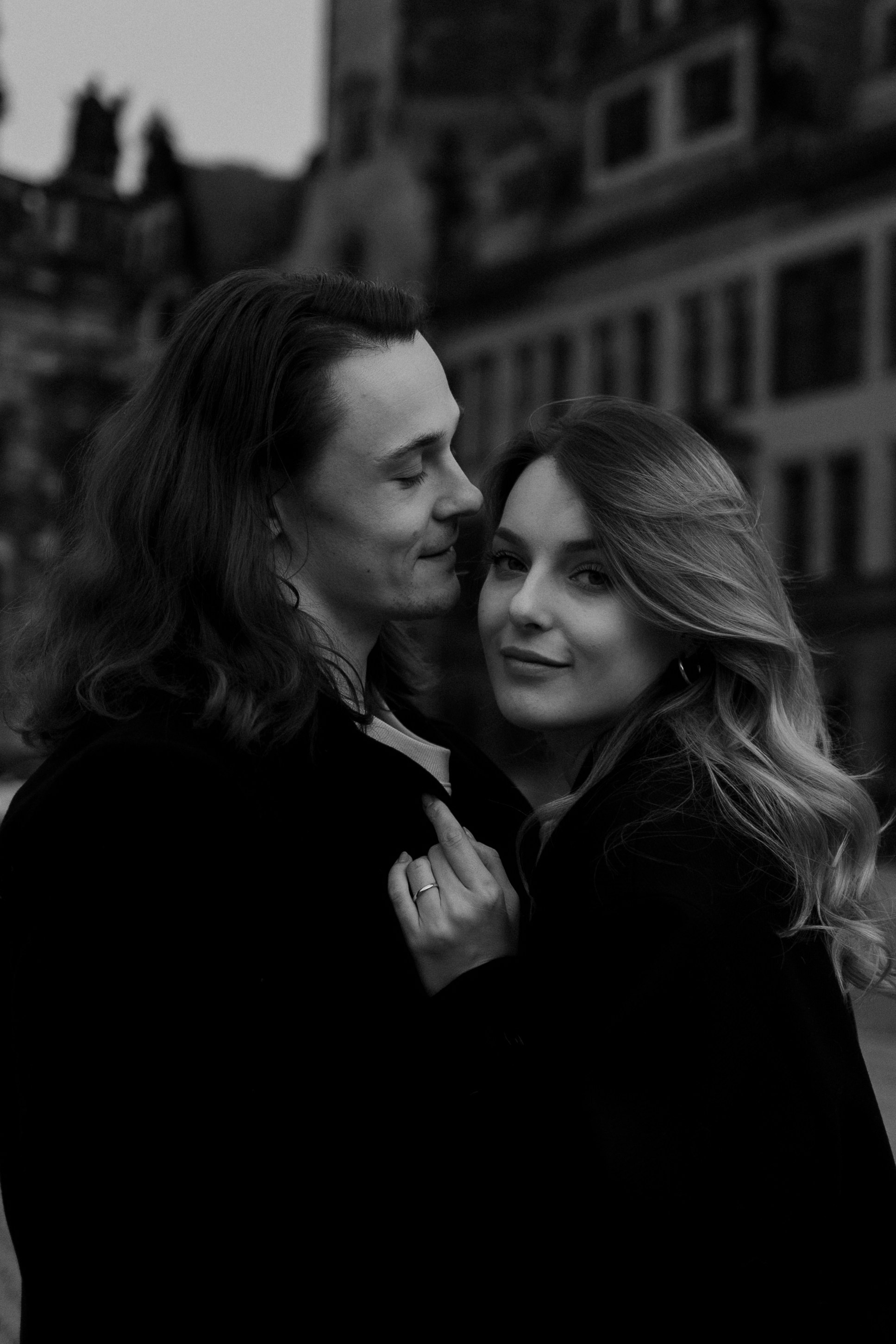 Black&White Love Story in Dresden. Emotional&Cinematic Couple Photography by Kristina Kozheltsova. Kristina Kozheltsova- Soulful Portrait&Lifestyle&Love Story Photographer in Leipzig, Germany