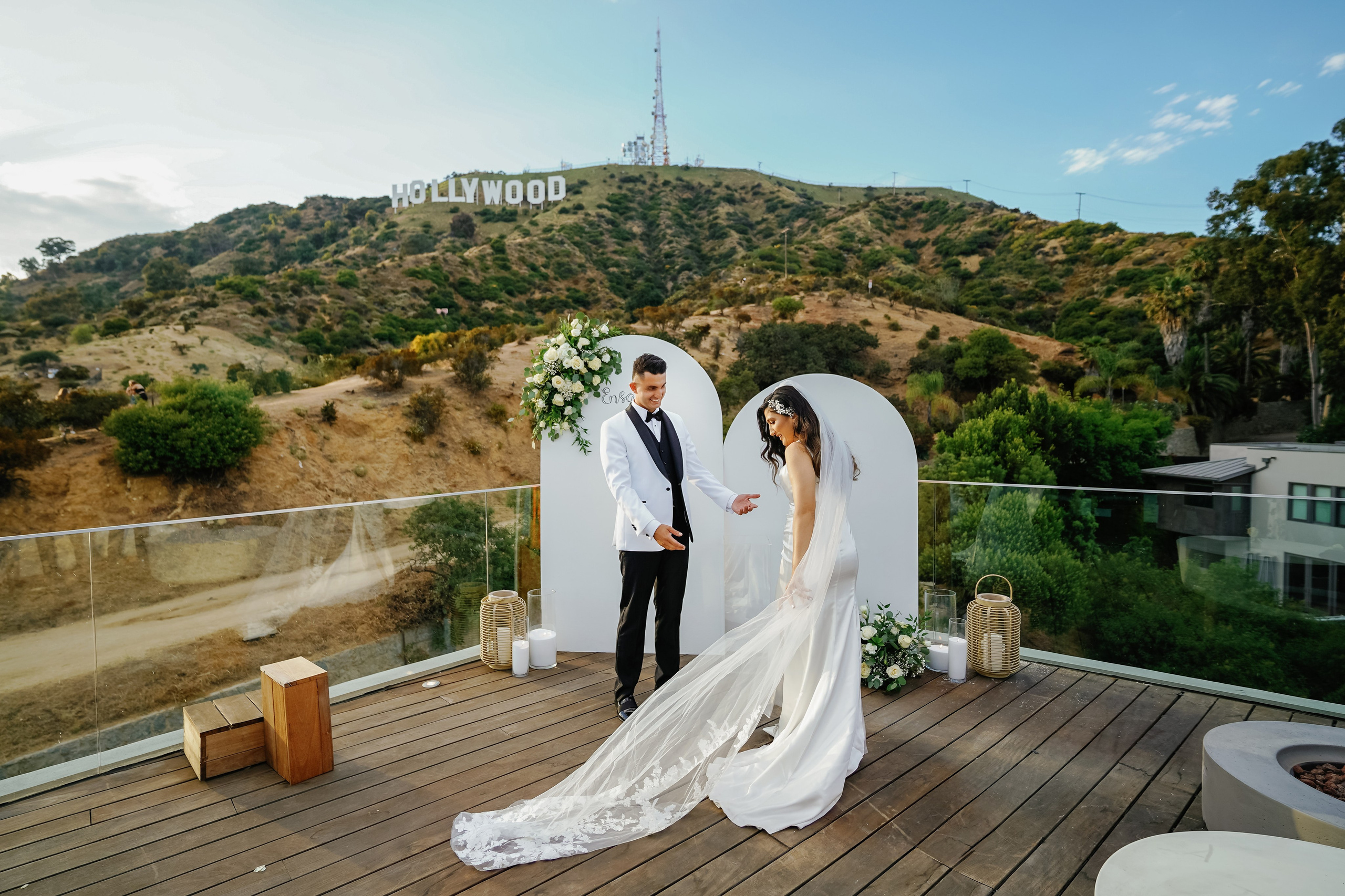 Wedding at the Hollywood Sign Venue, Los Angeles, California. Wedding Photography & Videography Team in California, Los Angeles, San Francisco, San Diego and Travel