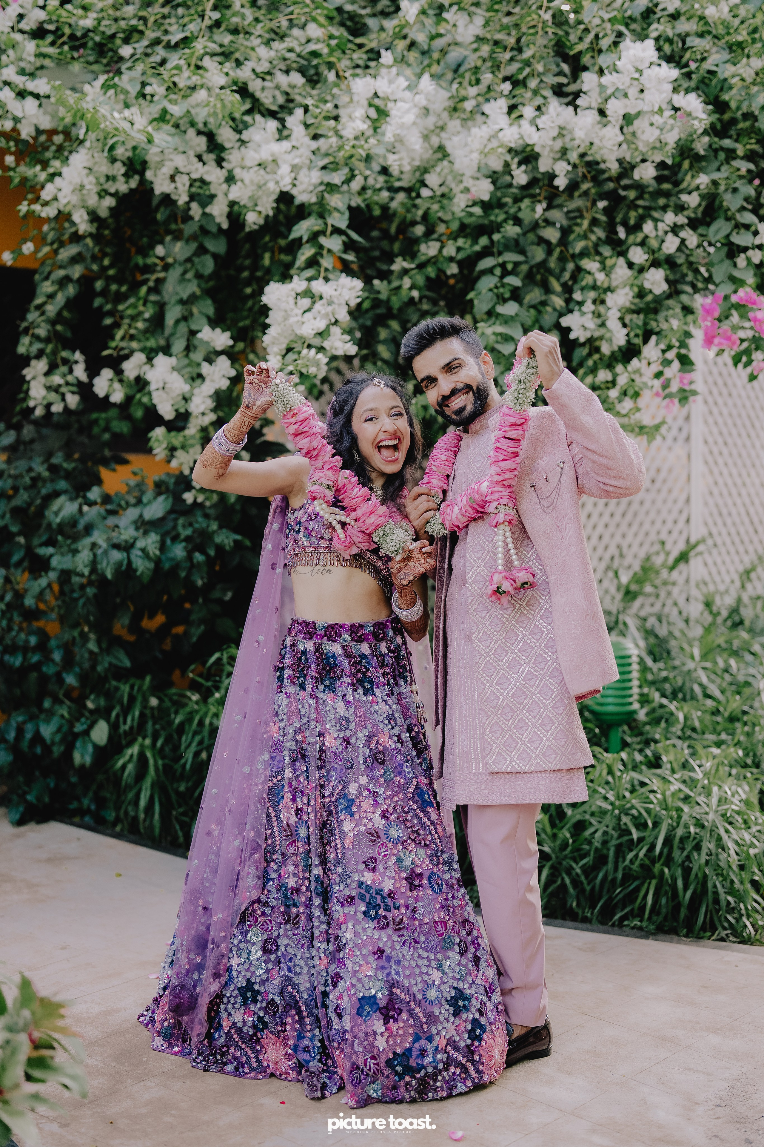 Varamala Ft. Barbie & Aneesh. Fine art Wedding Photographers in India & Canada