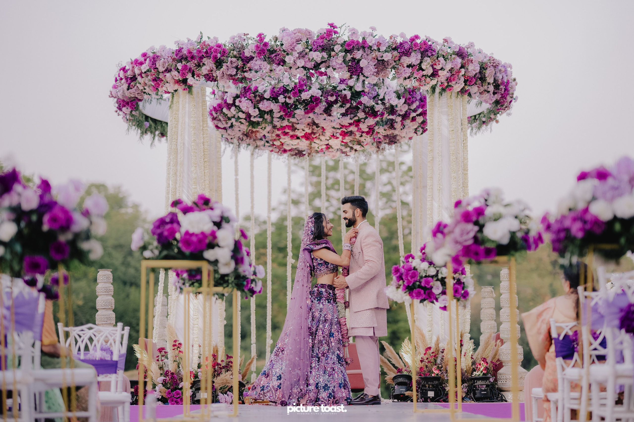 Varamala Ft. Barbie & Aneesh. Fine art Wedding Photographers in India & Canada