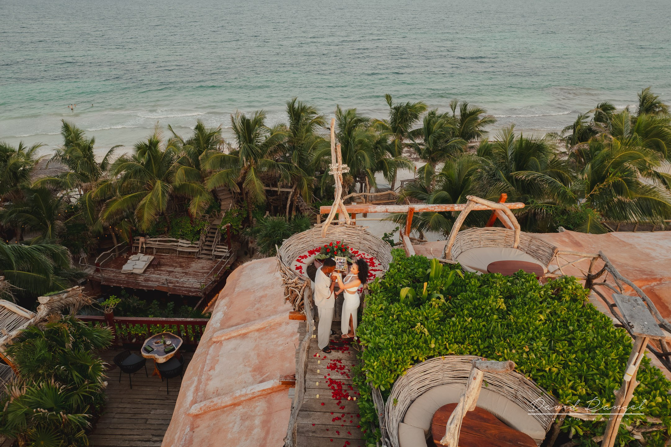 Akon and Tylor engagement session at the Hotel Karan Tulum. Destination wedding photographer based in Cancun and Riviera Maya with service worldwide