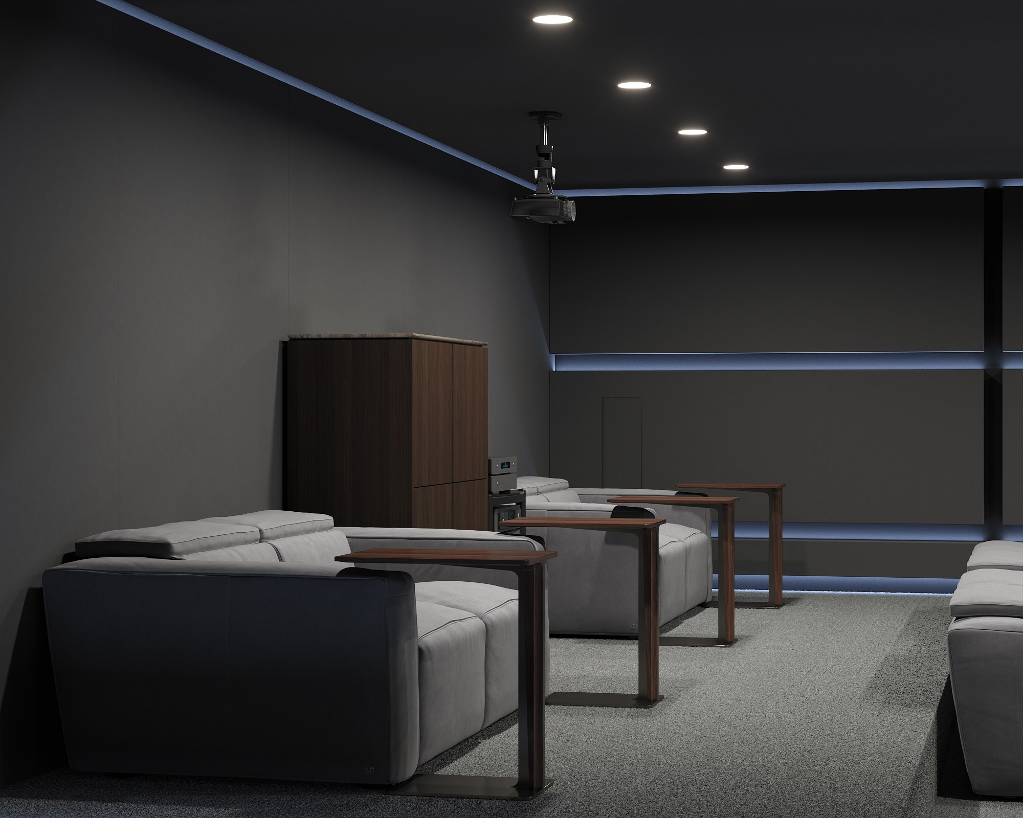 Зал кинотеатра в частном доме. ROMAN VISUAL| СОЗДАНИЕ ВЫСОКОКАЧЕСТВЕННОЙ 3D-ВИЗУАЛИЗАЦИИ