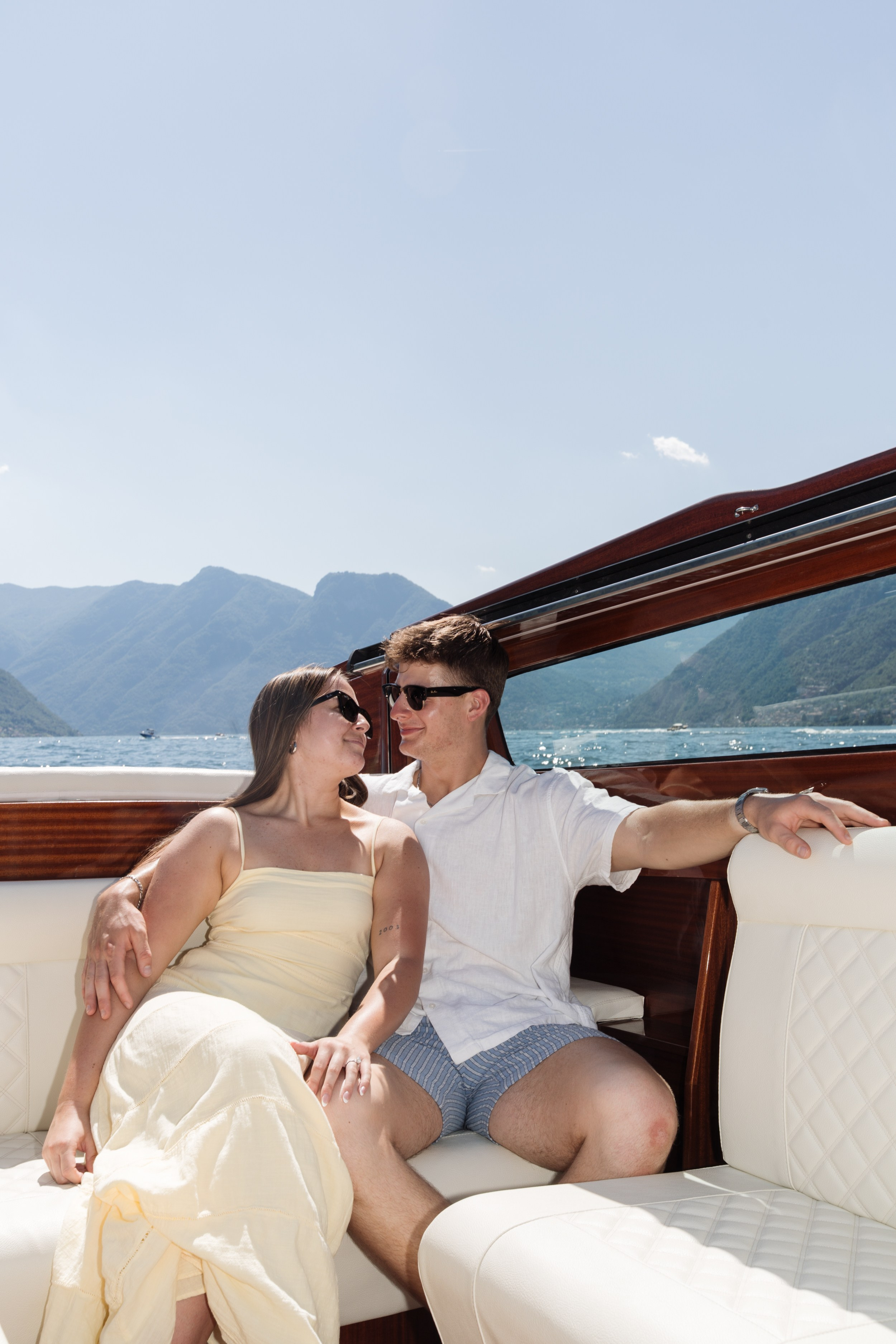 Boat Proposal in Lake Como. Lake Como Proposal Photographer | Surprise Proposals & Engagements