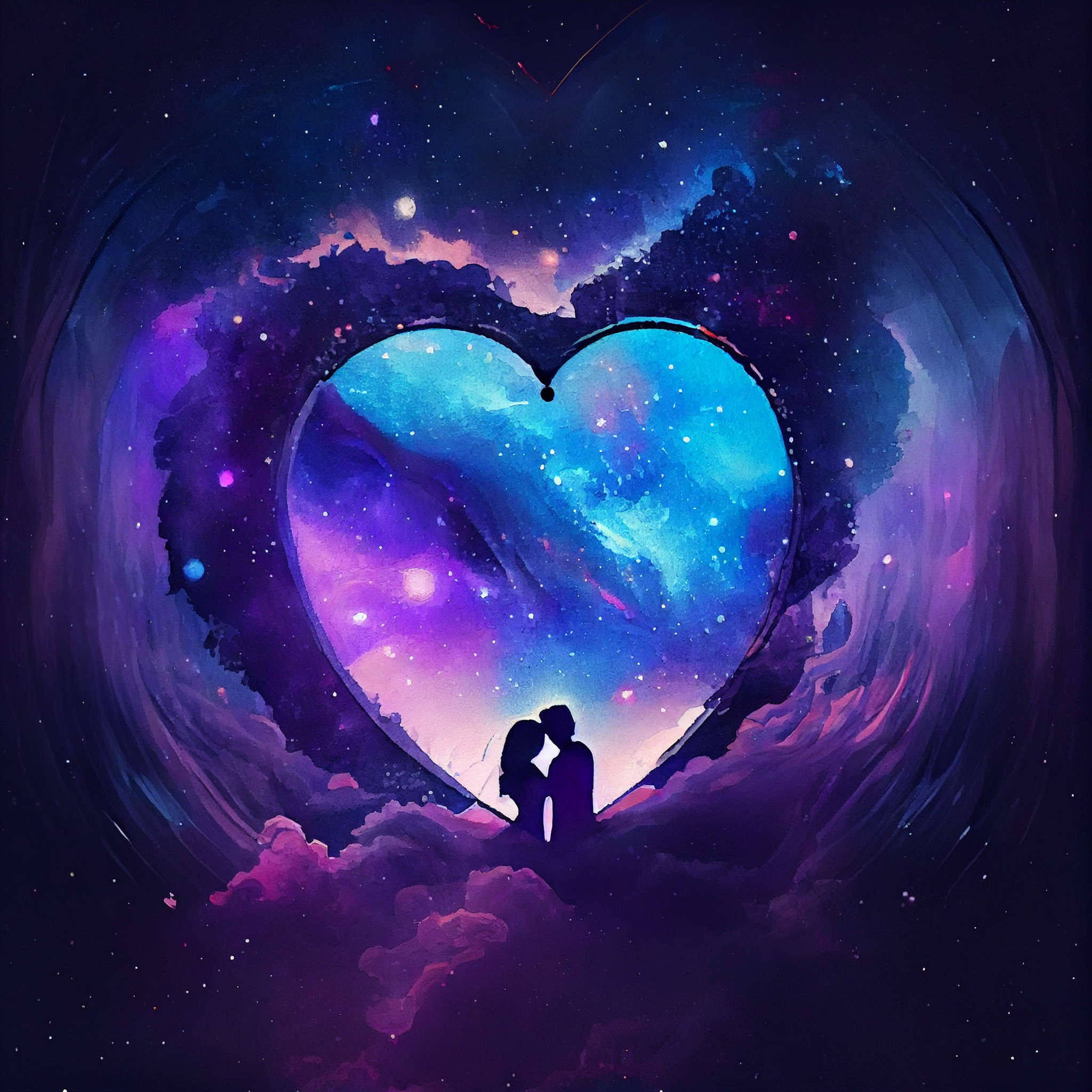 Watercolor collection Magic love artwork #6 Lolly Shine. Lolly Shine. Contemporary digital artist