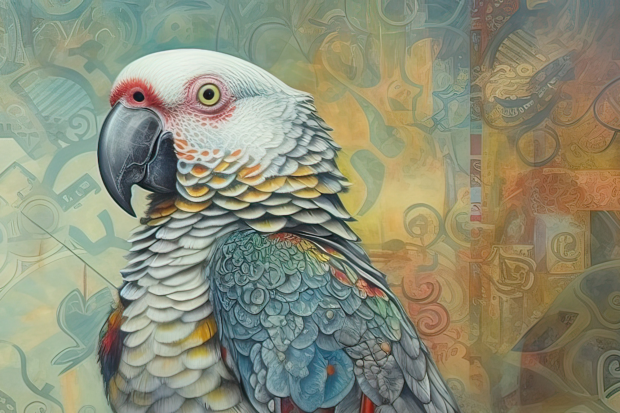 Parrot Collection Sacred Animals Artwork #26 Lolly Shine. Lolly Shine. Contemporary digital artist