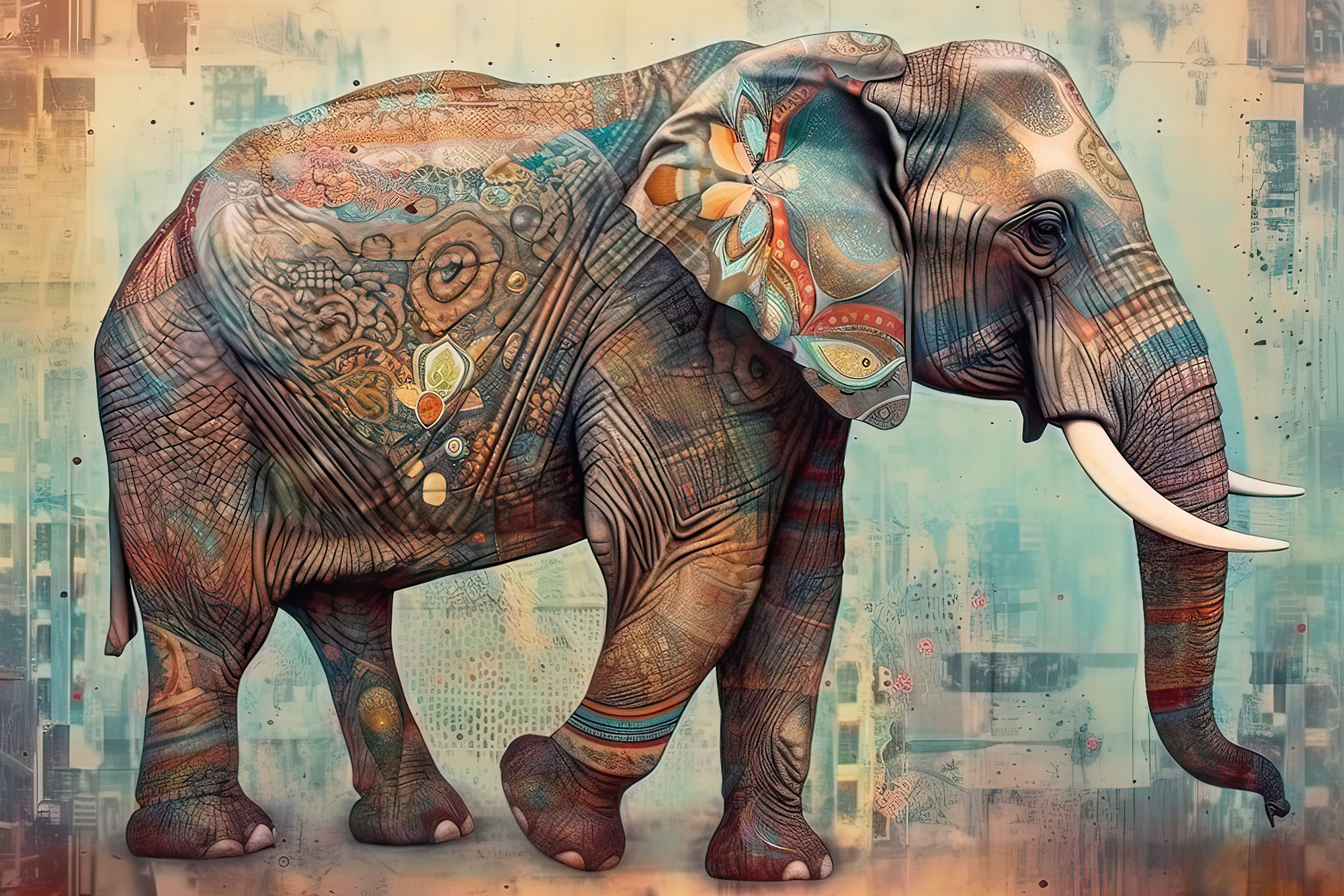 Elephant Collection Sacred Animals Artwork #9 Lolly Shine. Lolly Shine. Contemporary digital artist