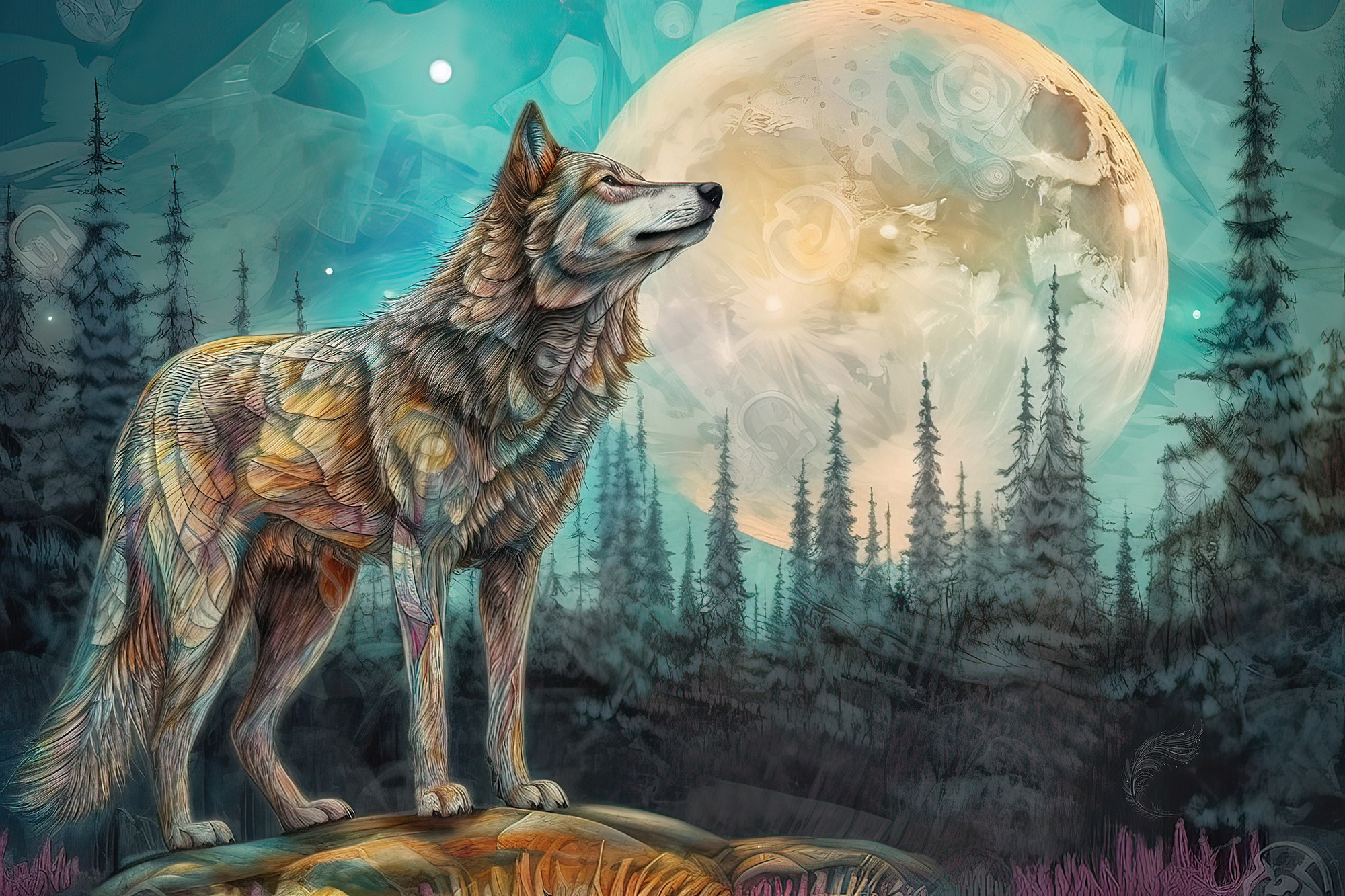 Wolf Collection Sacred Animals Artwork #21 Lolly Shine. Lolly Shine. Contemporary digital artist