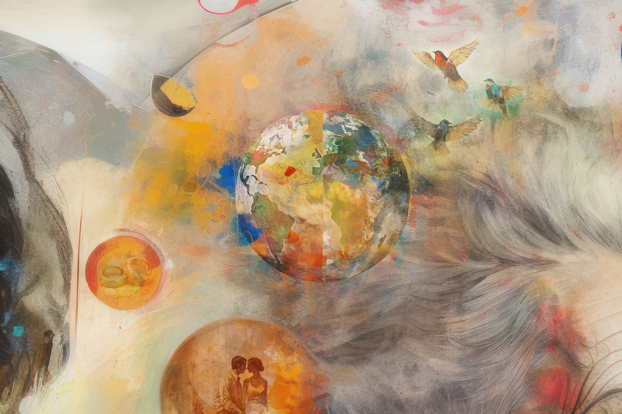 One Life. Digital collage. One-of-a-Kind. Lolly Shine. Contemporary digital artist