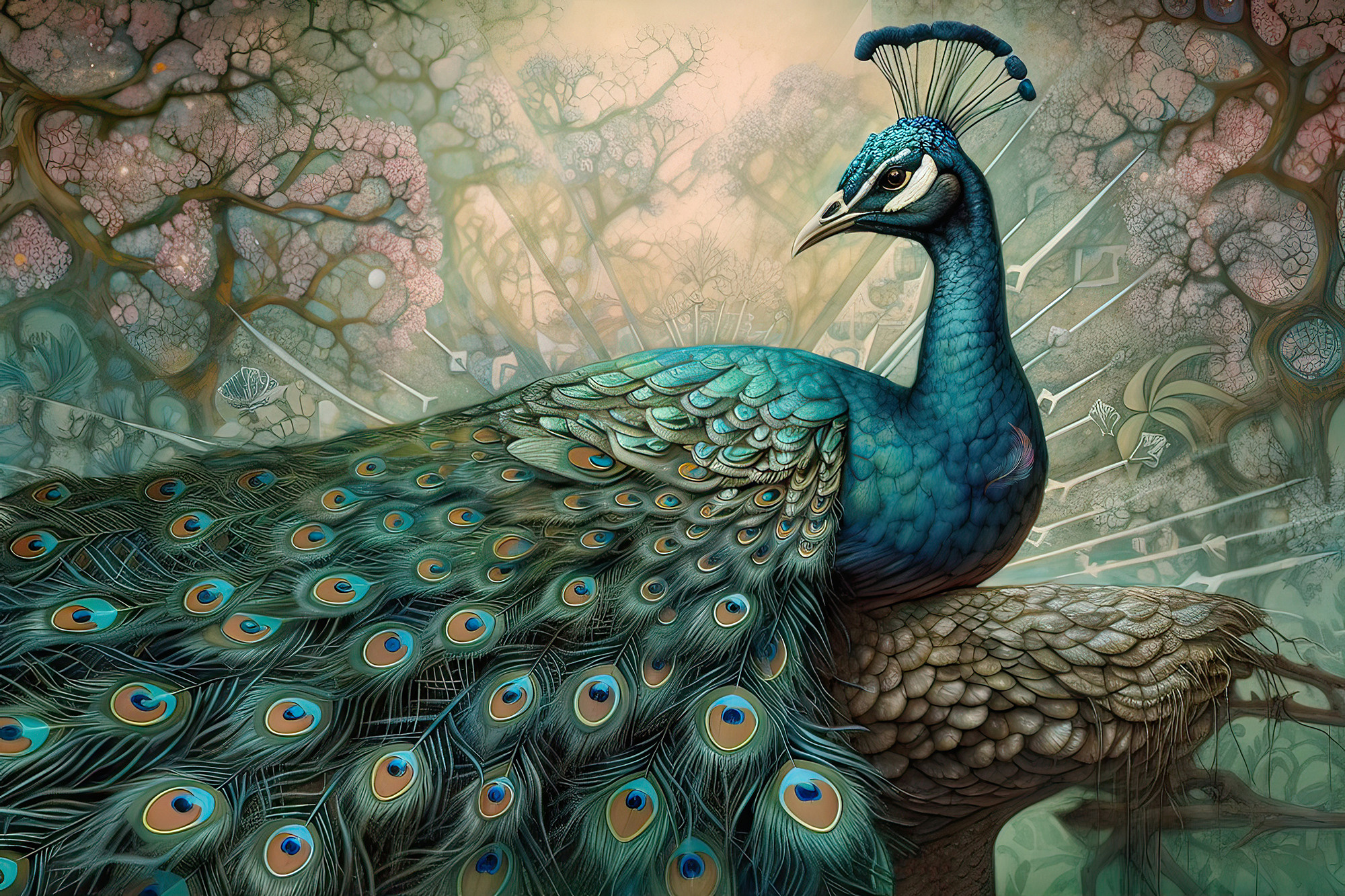 Peacock Collection Sacred Animals Artwork #15 Lolly Shine. Lolly Shine. Contemporary digital artist