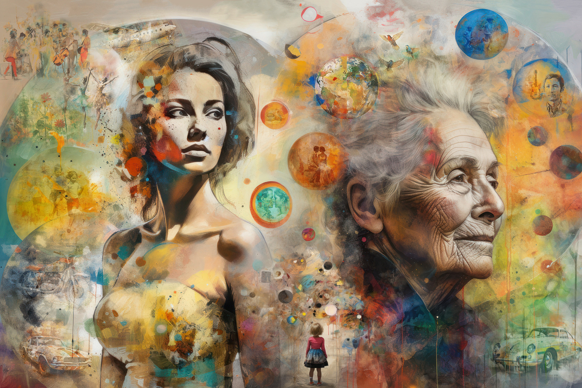 One Life. Digital collage. One-of-a-Kind. Lolly Shine. Contemporary digital artist