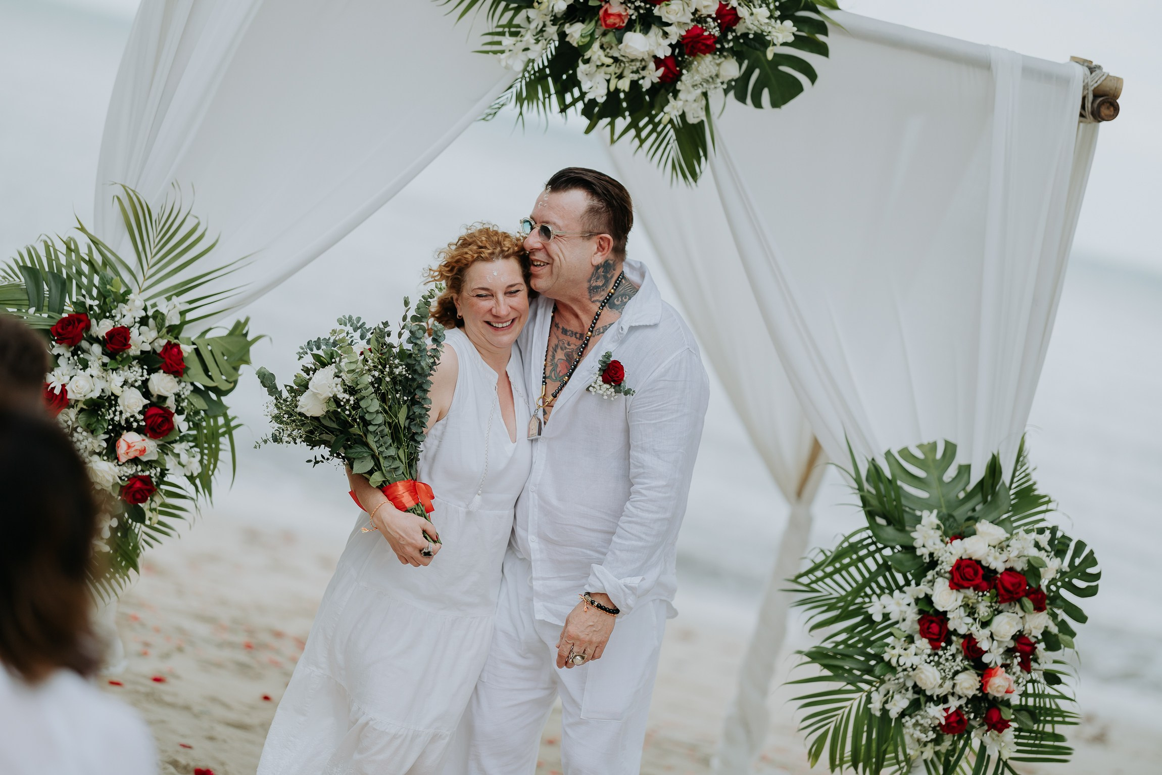 Simone & Matthias Peter. Buddhist blessing wedding Ceremony on Koh Samui, Thailand