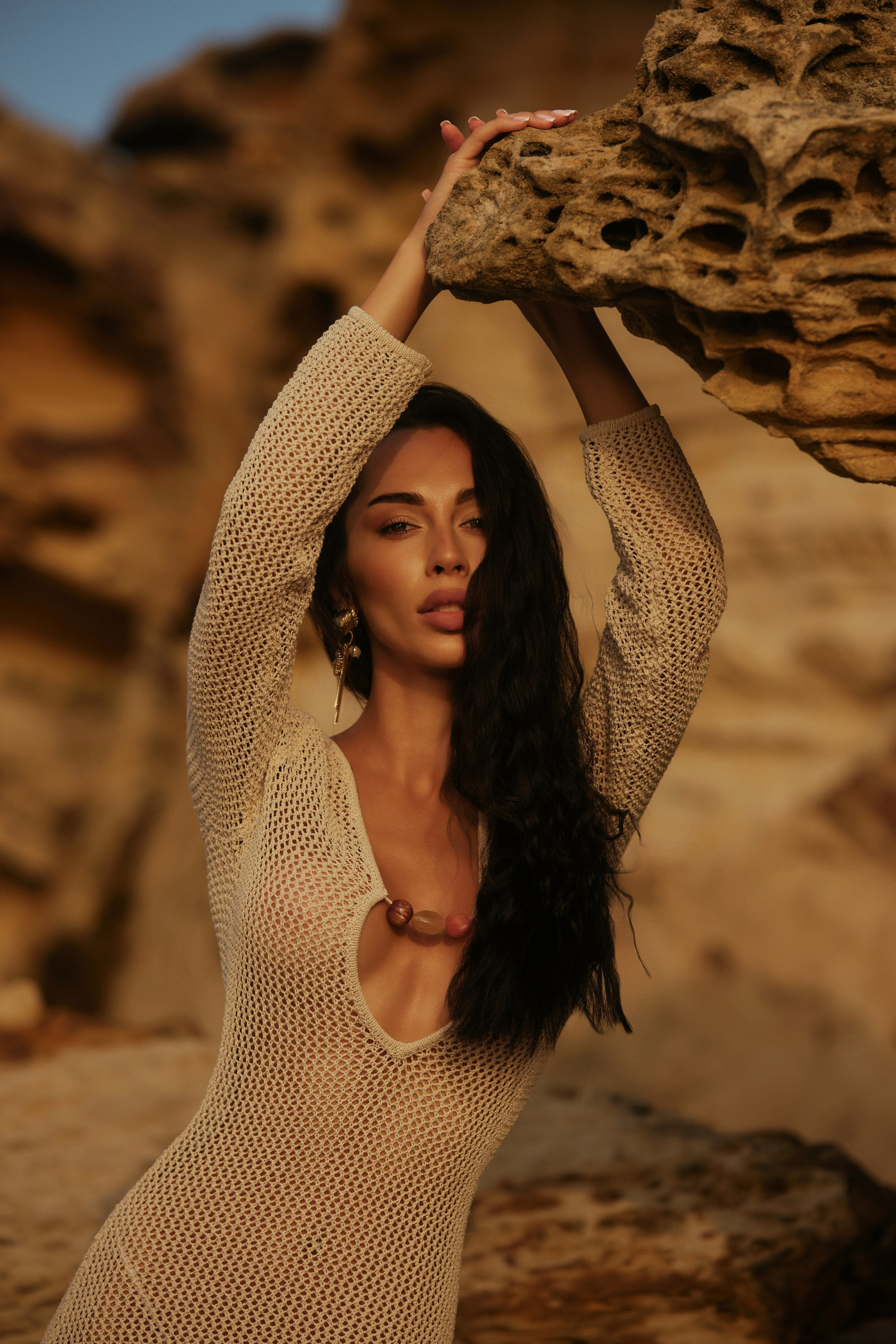 Sunrise between rocks