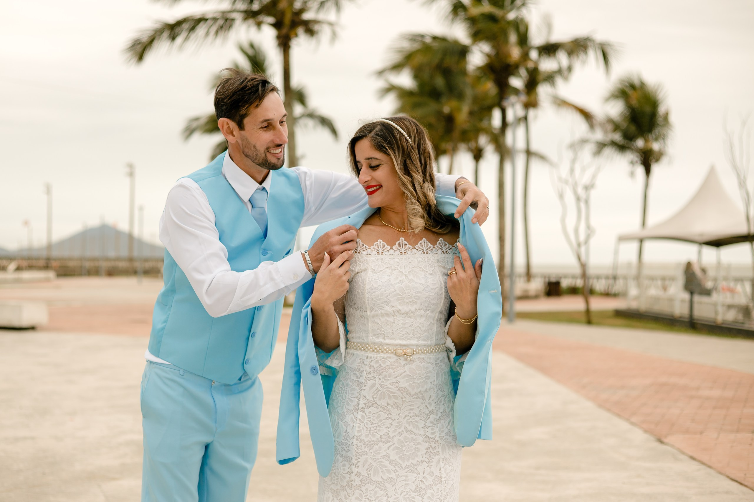 Cerimônia de casamento no civil e ensaio fotográfico de casal na praia — Verônica e Fernando