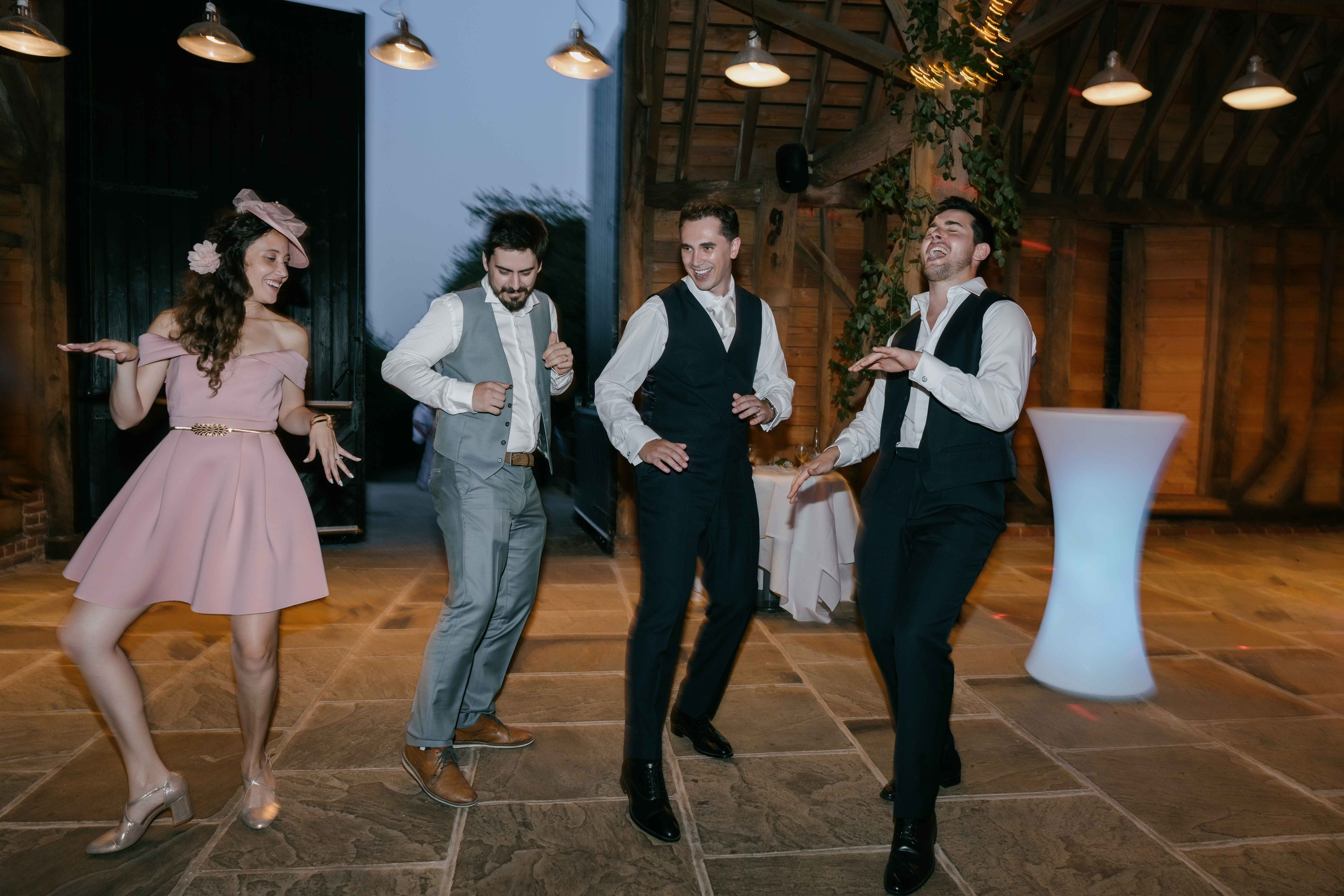     guests dancing night wedding celebration Essex