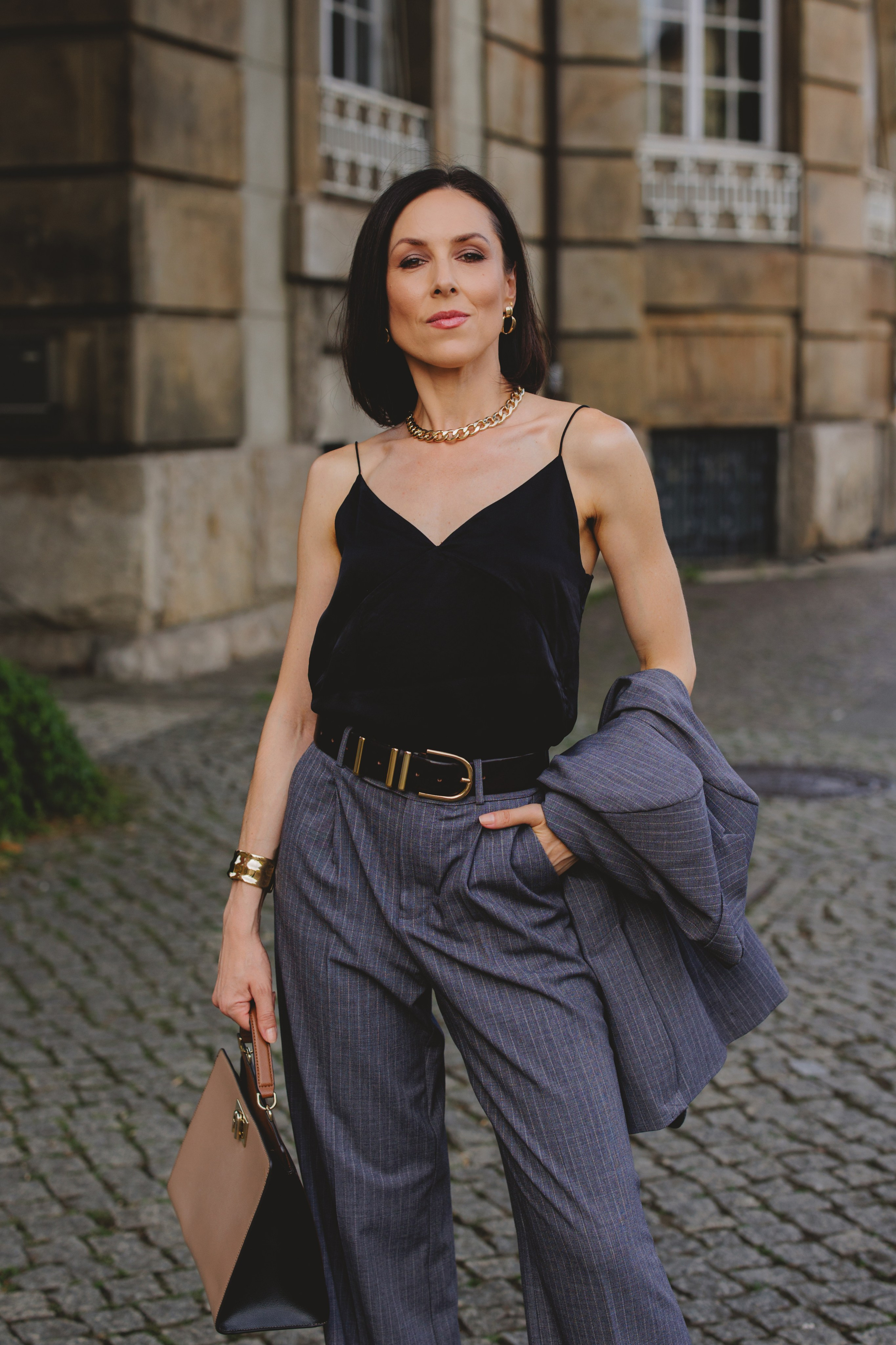 Elegant Street Portrait In Leipzig. Woman in business Suit. Kristina Kozheltsova- Soulful Portrait&Lifestyle&Love Story Photographer in Leipzig, Germany