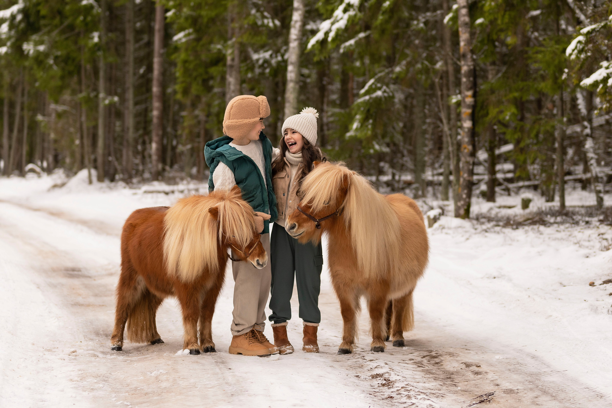 София, Микаэль и пони. Зимняя сказка. Анна Григьян — фотограф ретушёр в Даугавпилсе (Латвия)