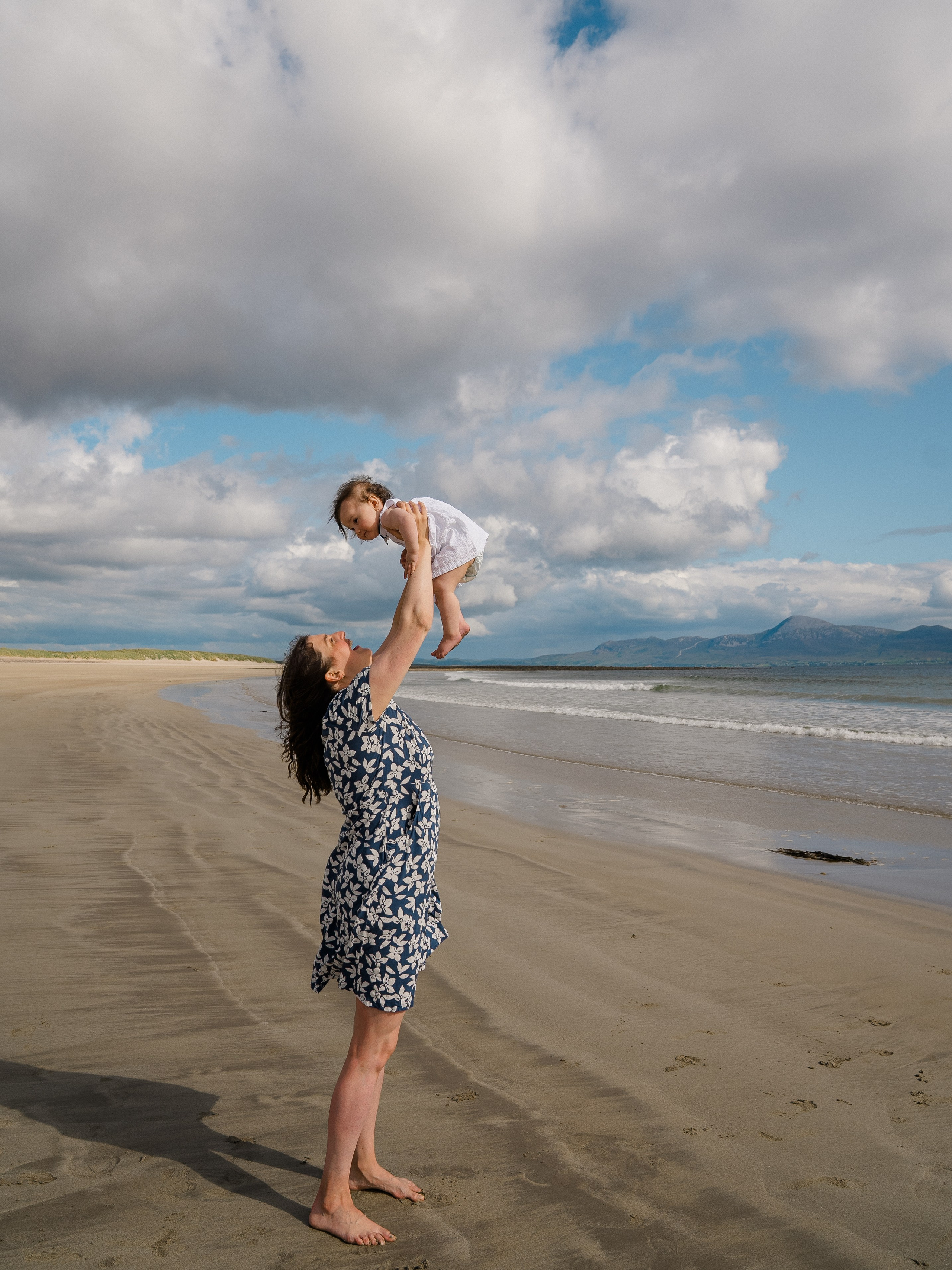Darya and Mia at the ocean. Wedding and family photographer Ireland