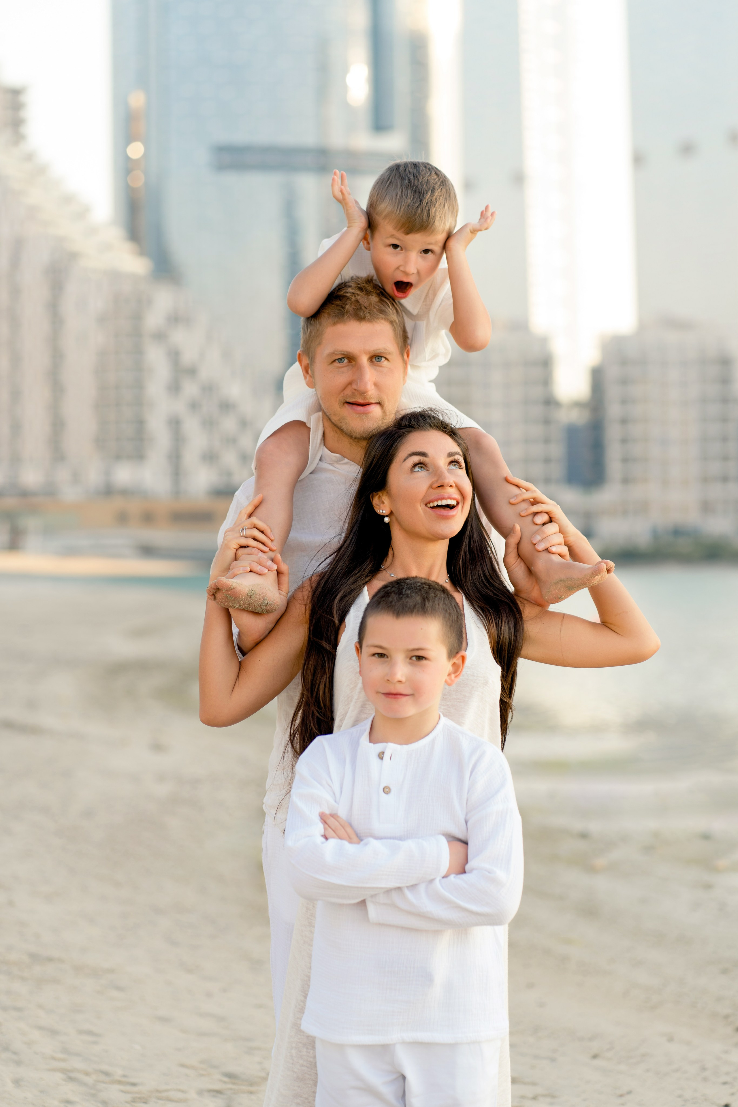 Family photography session at Reem Island Abu Dhabi with parents and kids