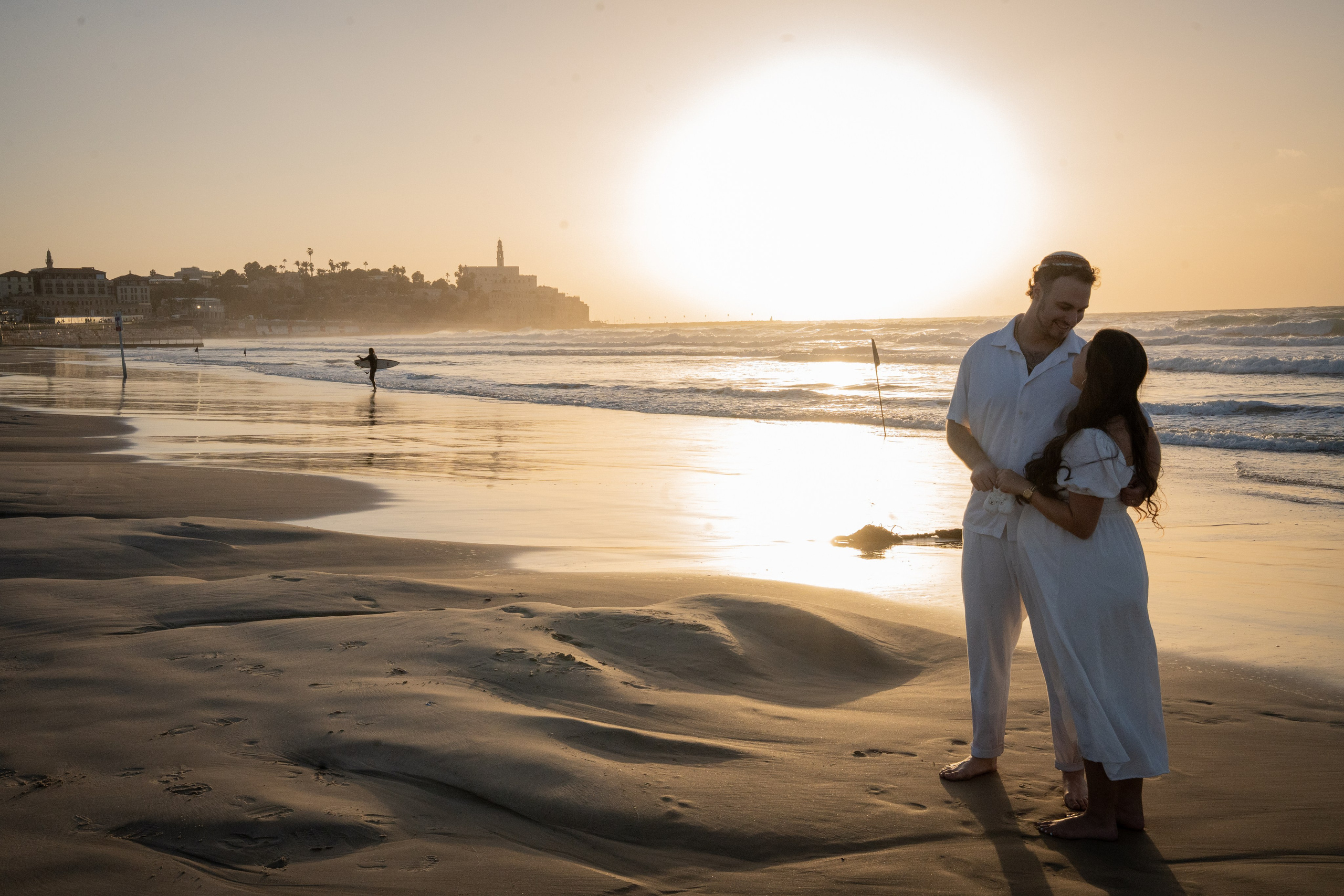 Naomi & Surli, Jaffa Beach, December 2025. Divign By Tehilah — Meaningful Graphic Design & Photography
