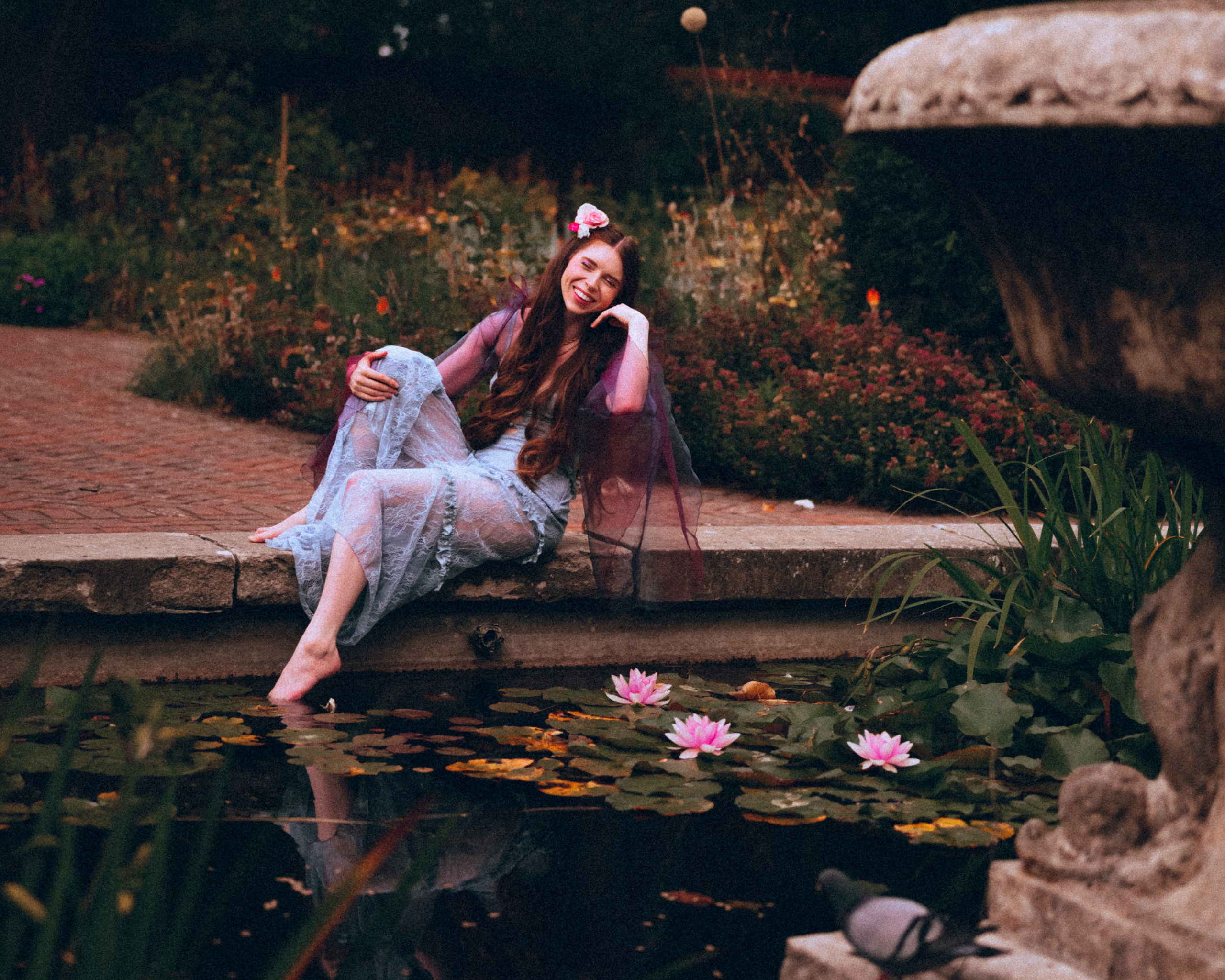 Fairy Photoshoot in a Lotus Pond. Moth & Moss Photography