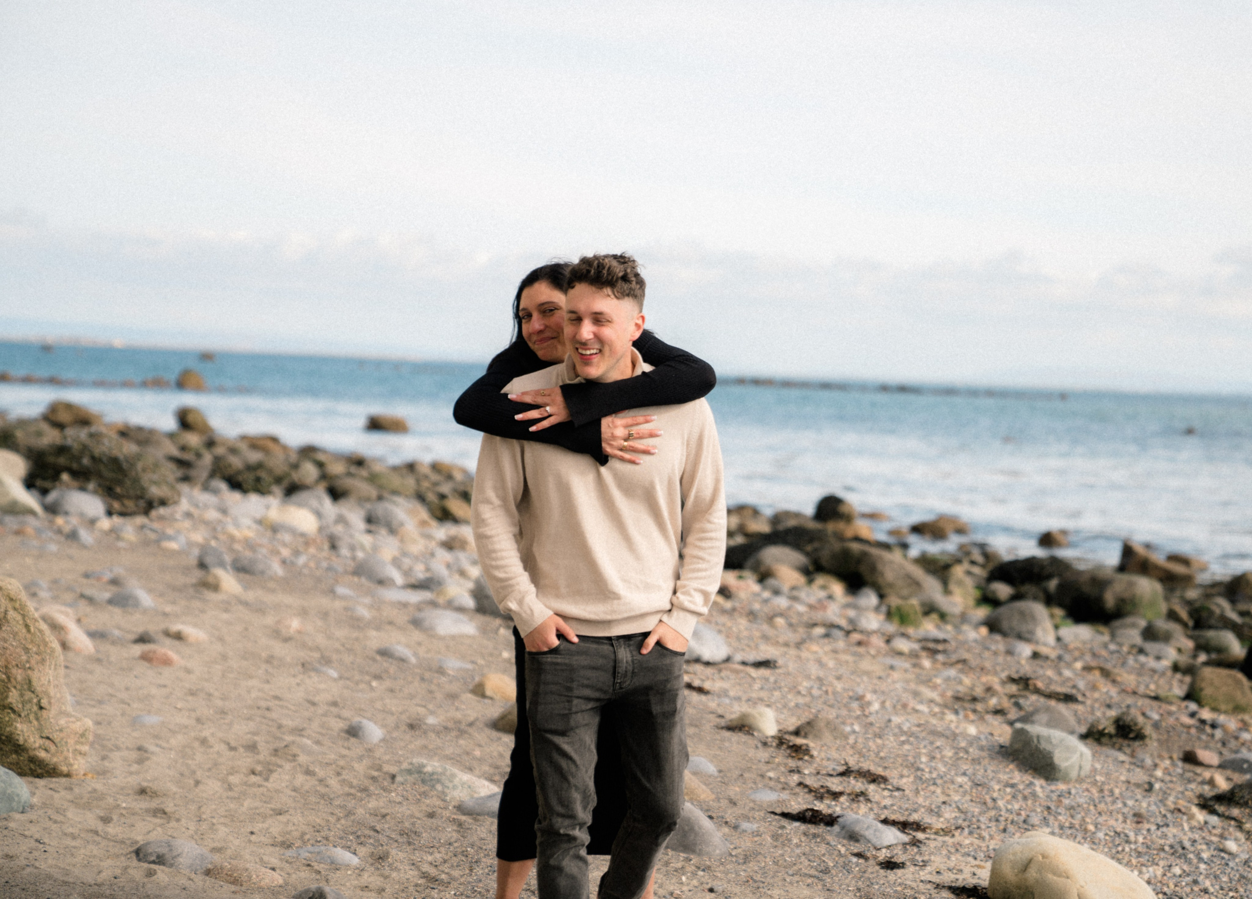Proposal at Silverstrand Beach, co Galway. Wedding and family photographer Ireland