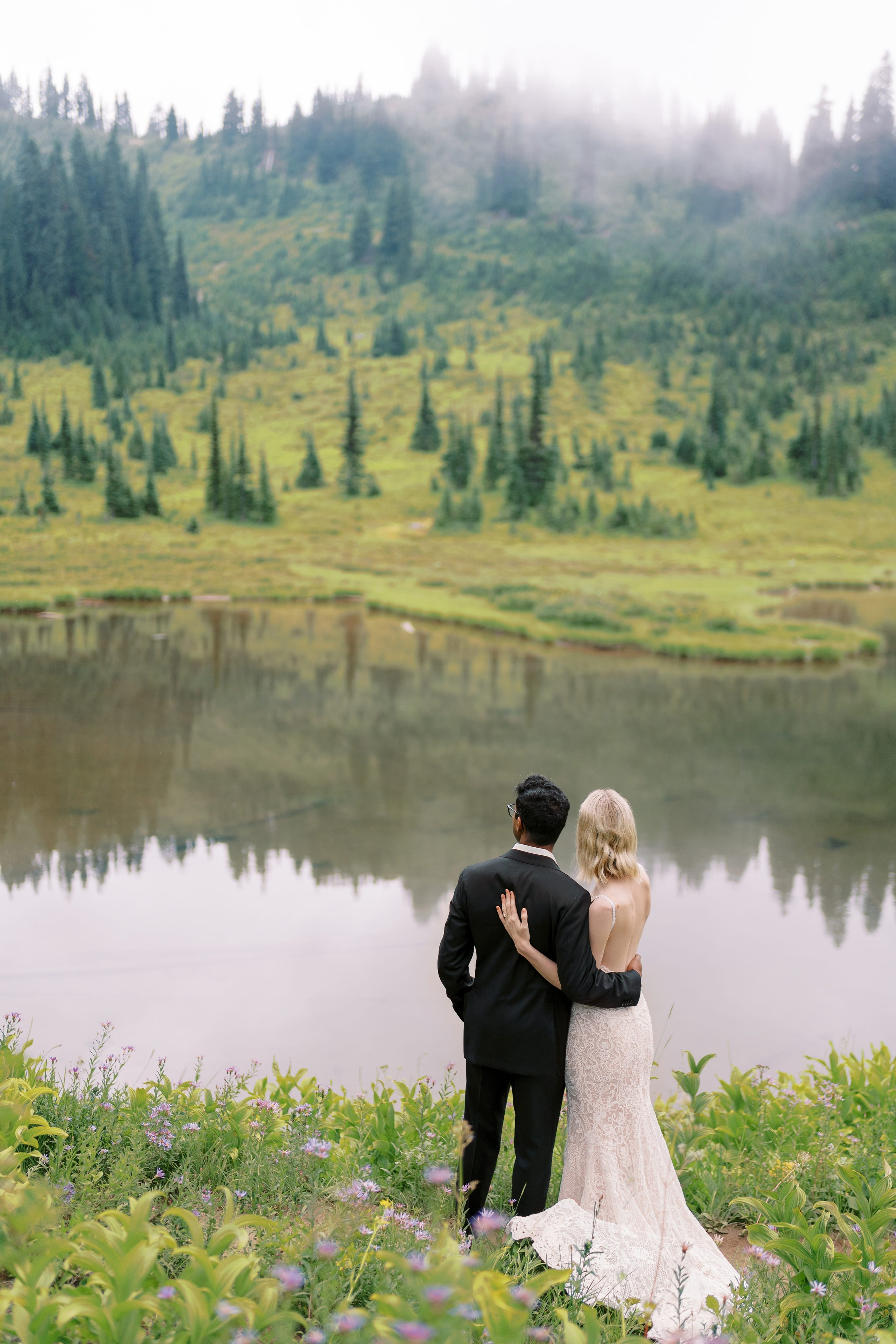 Rachel & Ryan Wedding photoshoot. August 2024. Little Tipsoo Lake, WA Day 2. EVAN ARISTOV WEDDING PHOTOGRAPHY — Seattle Wedding Photographer