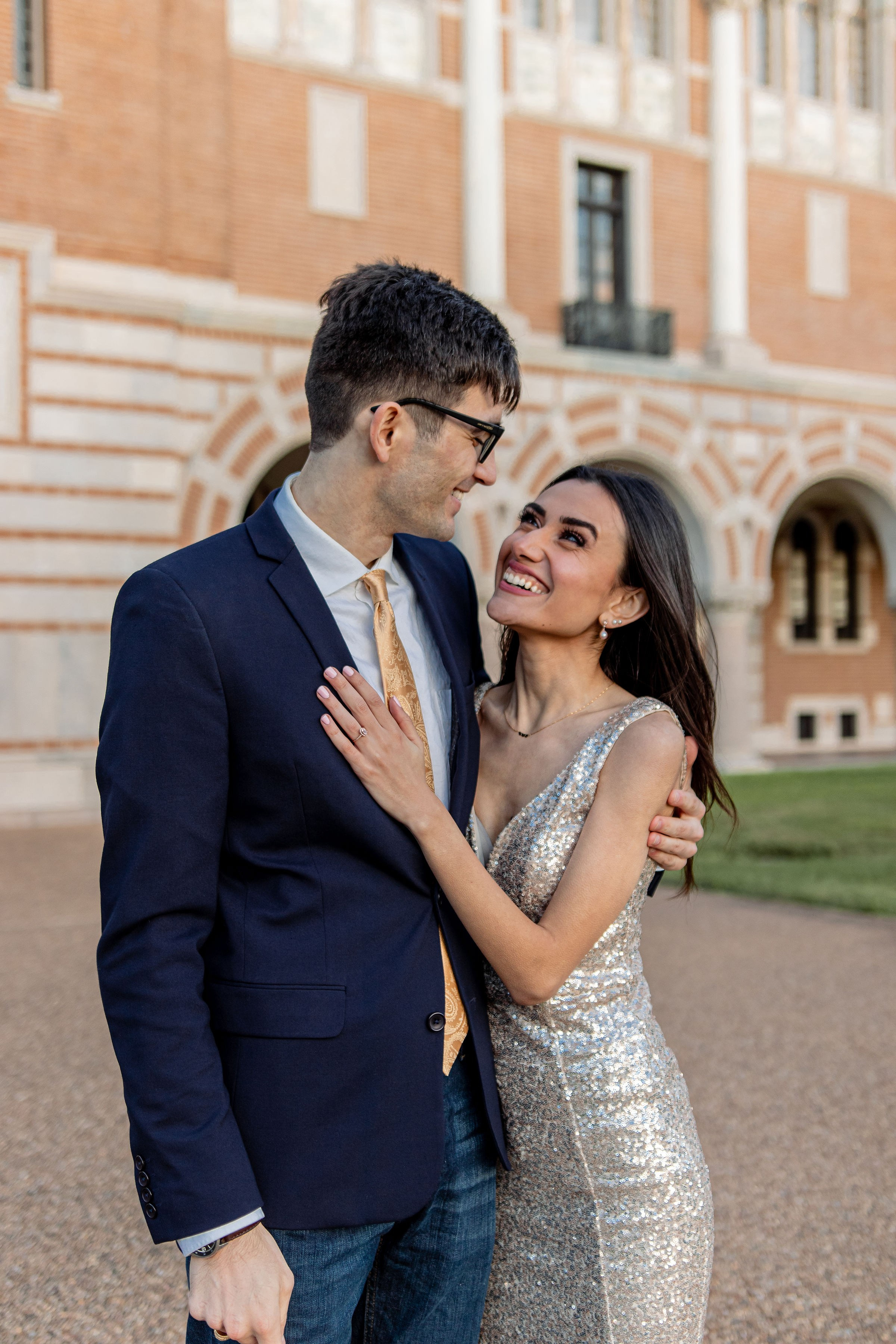 Nikkie and Sebastian's engagement photoshoot at Rice University