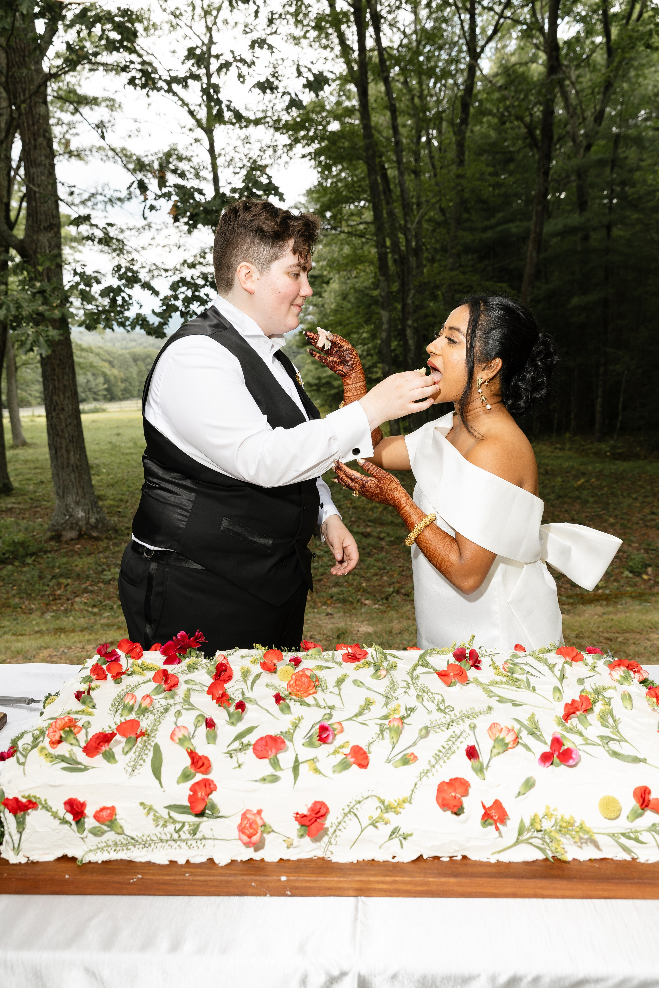 Two-Bride Multicultural Wedding in New Hampshire | Haldi & Nikah