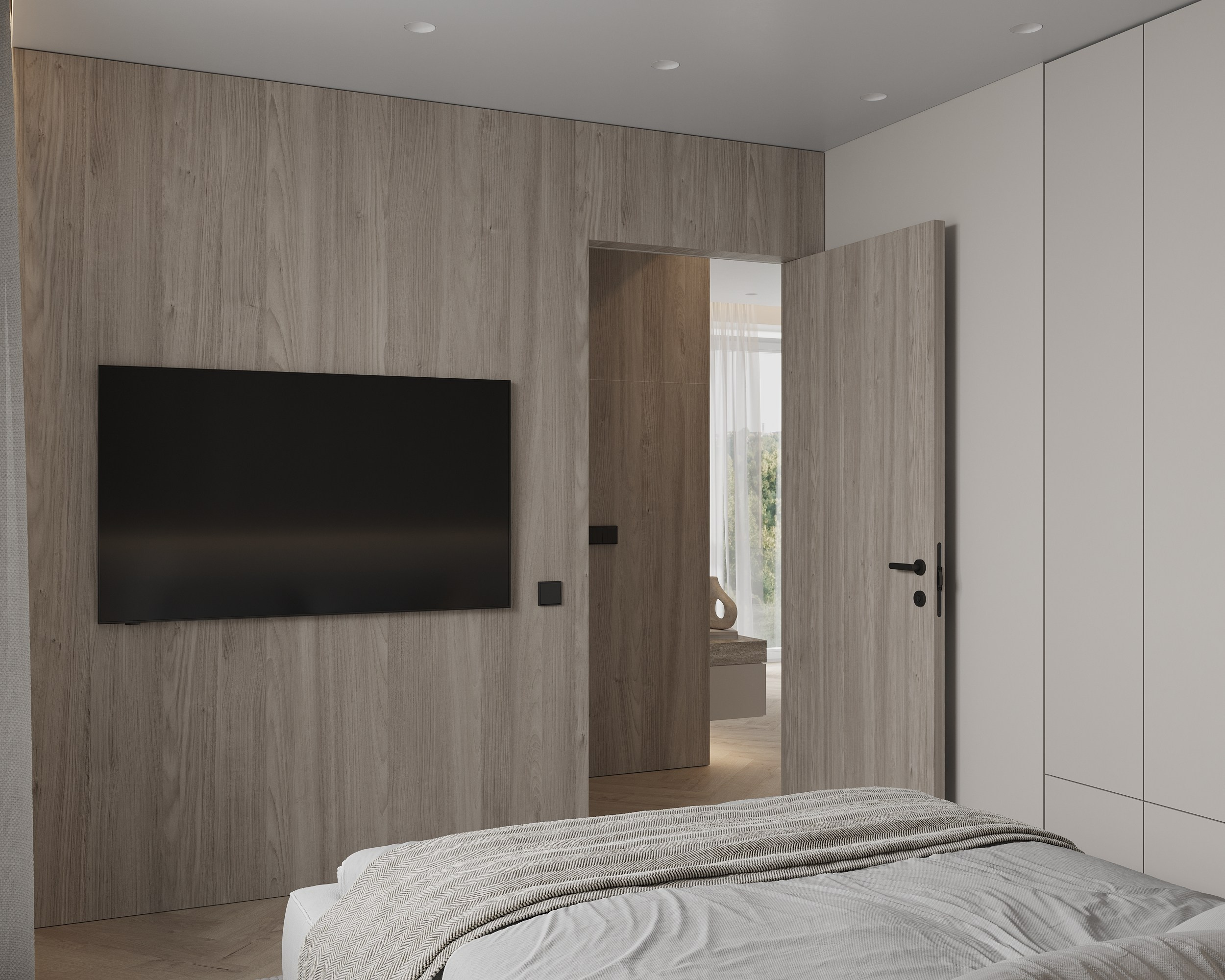 Story of Wood and Travertine. Simple Archs — high quality visualizations for your interior projects