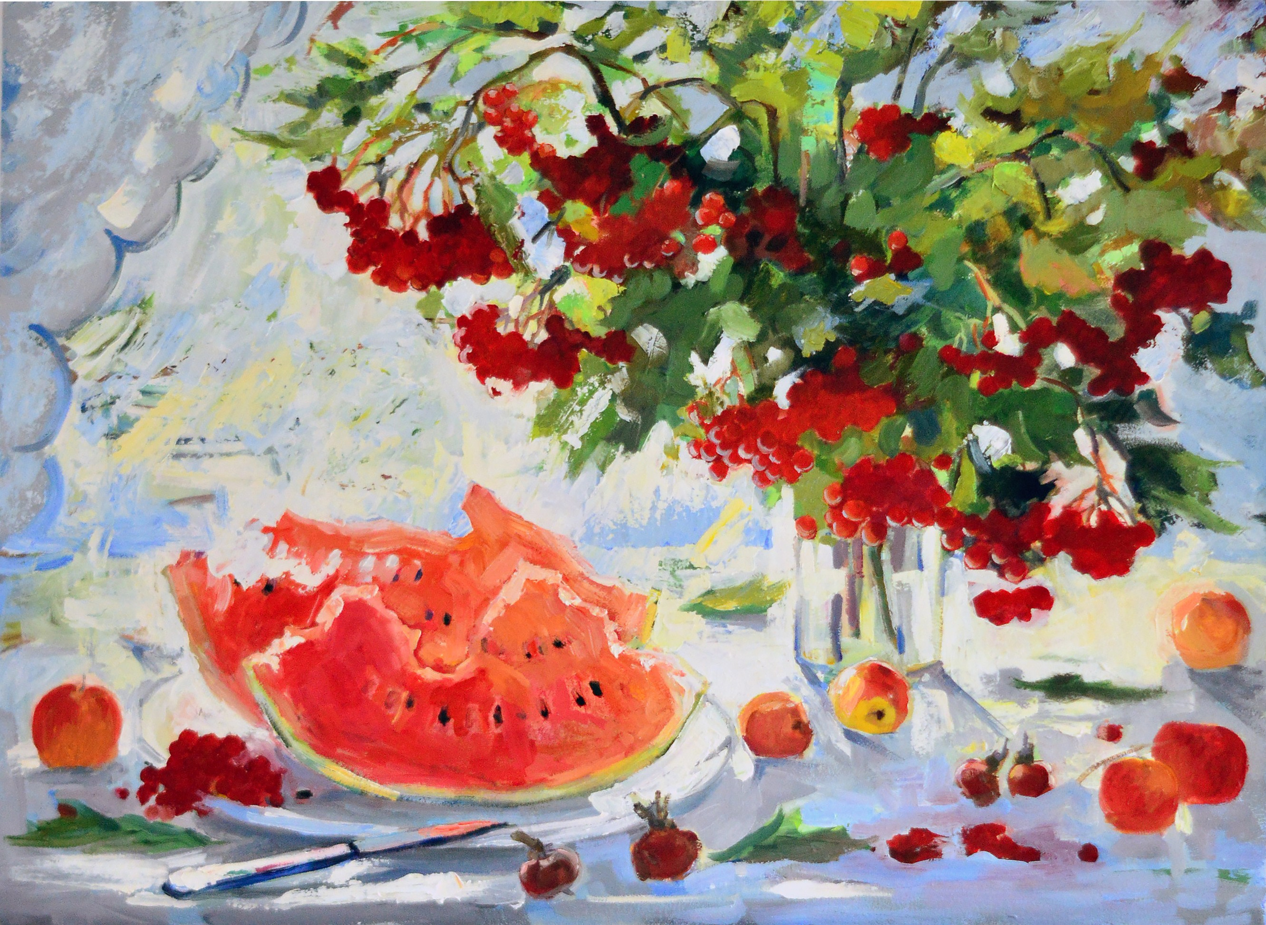 «Scarlet watermelon, red rowan» 🔴