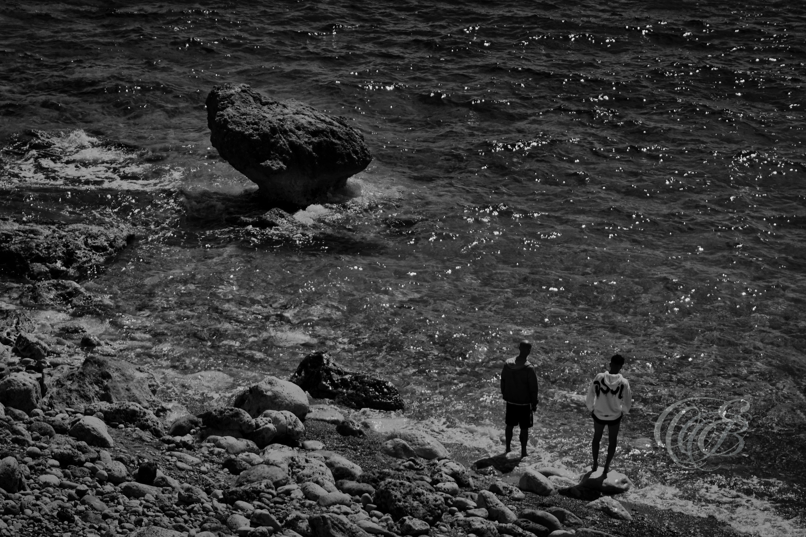 Punta des Grells is a coastal area on the western edge of Palma de Mallorca, known for its distinctive shoreline and Mediterranean setting. By removing the distraction of color, this black and white interpretation brings greater attention to the interplay of light, form, and natural structure within the landscape. The monochrome palette creates a refined visual atmosphere, revealing details and relationships that might otherwise go unnoticed. Eduardo Bartoli Photography.