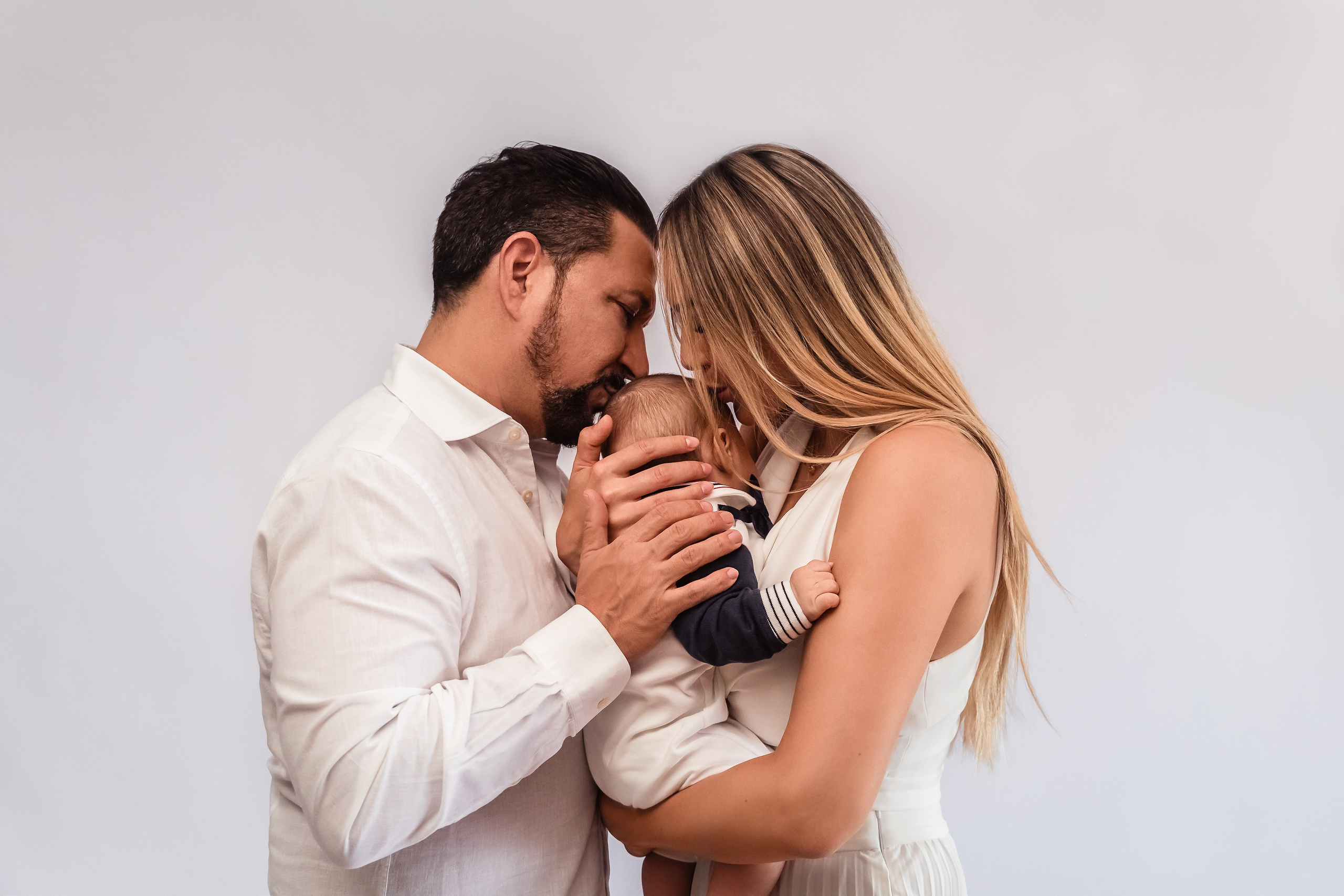 Photo session with three-month-old baby