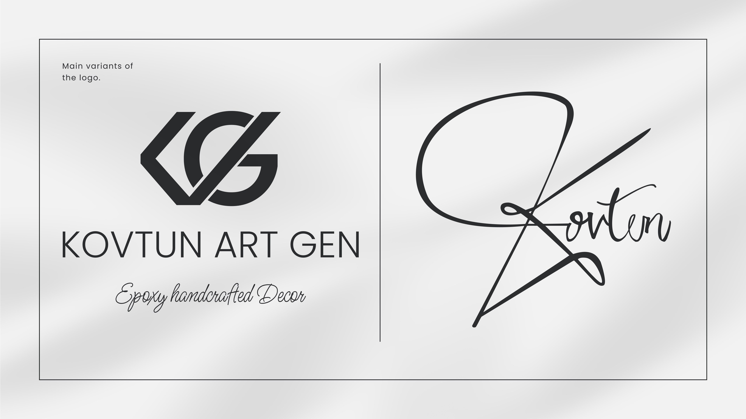 Brandbook “Kovtun Art Gen”. Vasyl Grygorchuk: Photography & Graphic Design