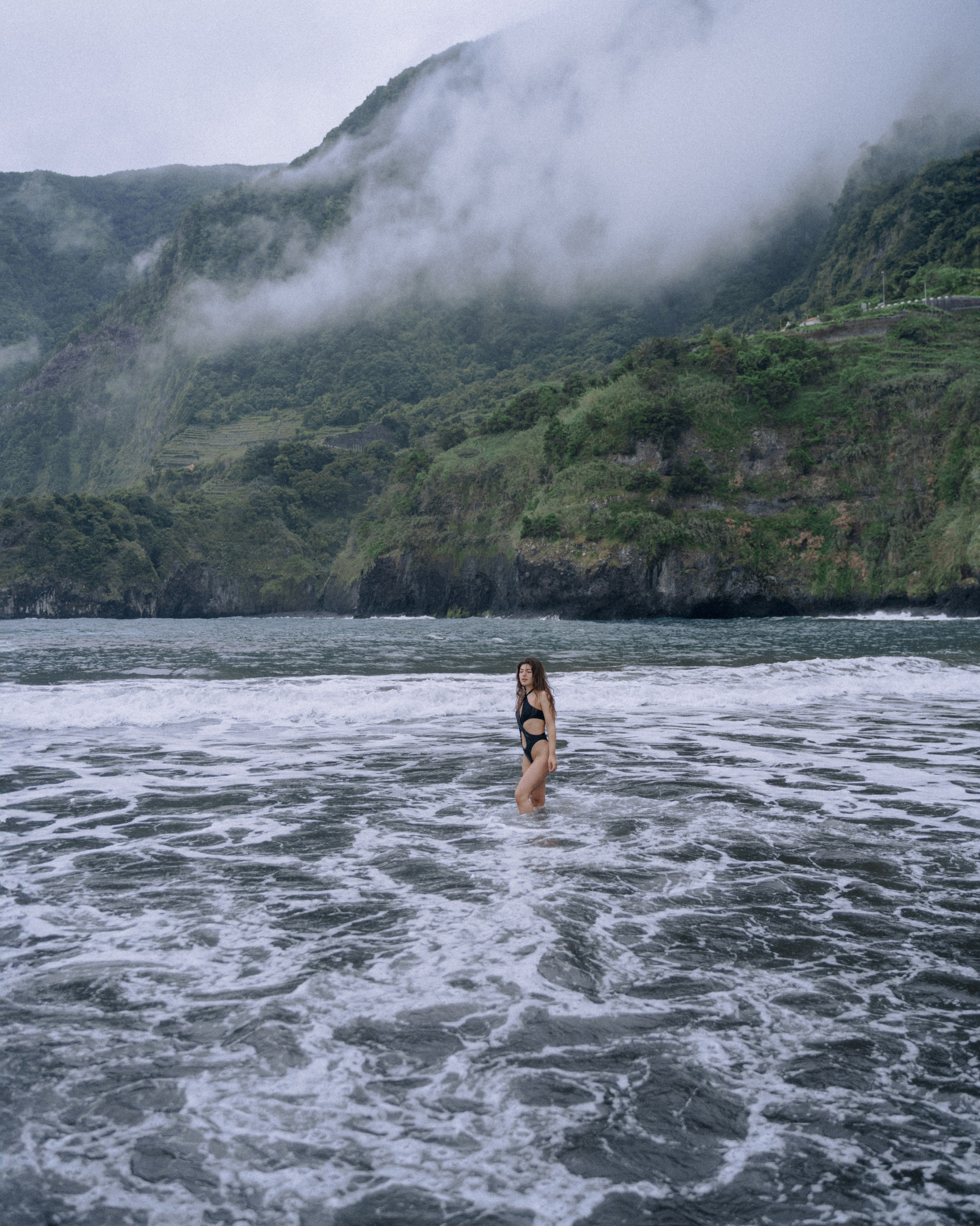 Daria — Seixal Beach Photoshoot in Misty Weather | Photographer Madeira. Your photographer in Madeira