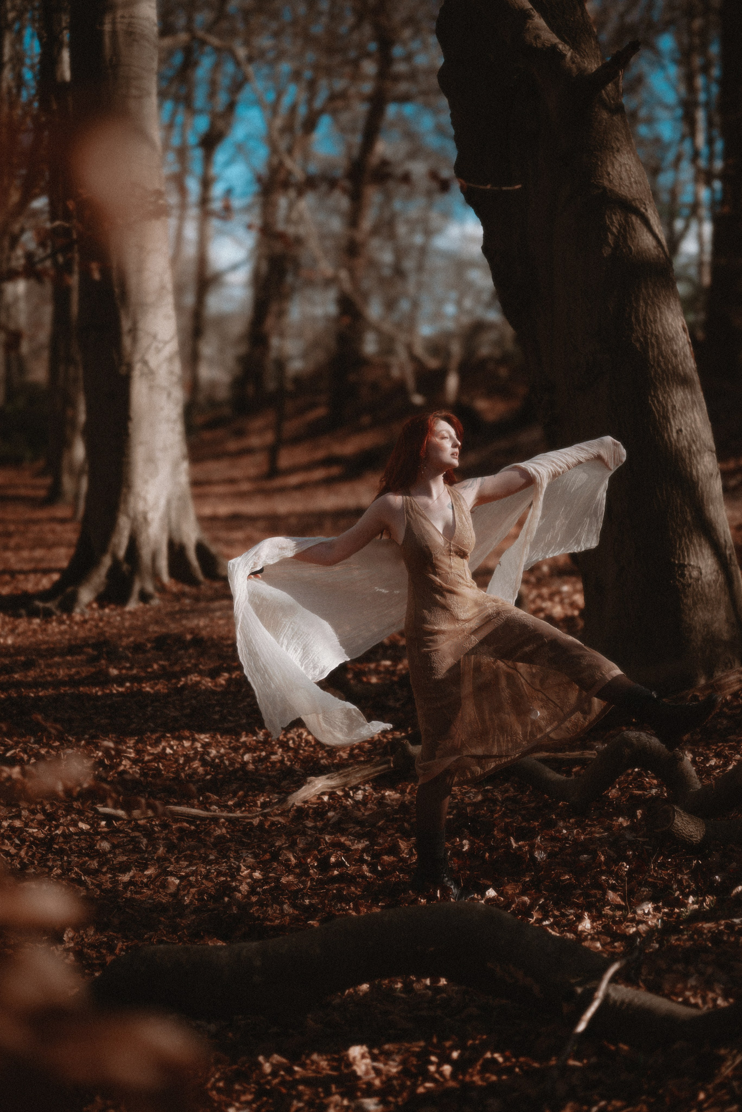 Self-portraits in the autumn forest in The Hague, Netherlands. Moth & Moss Photography