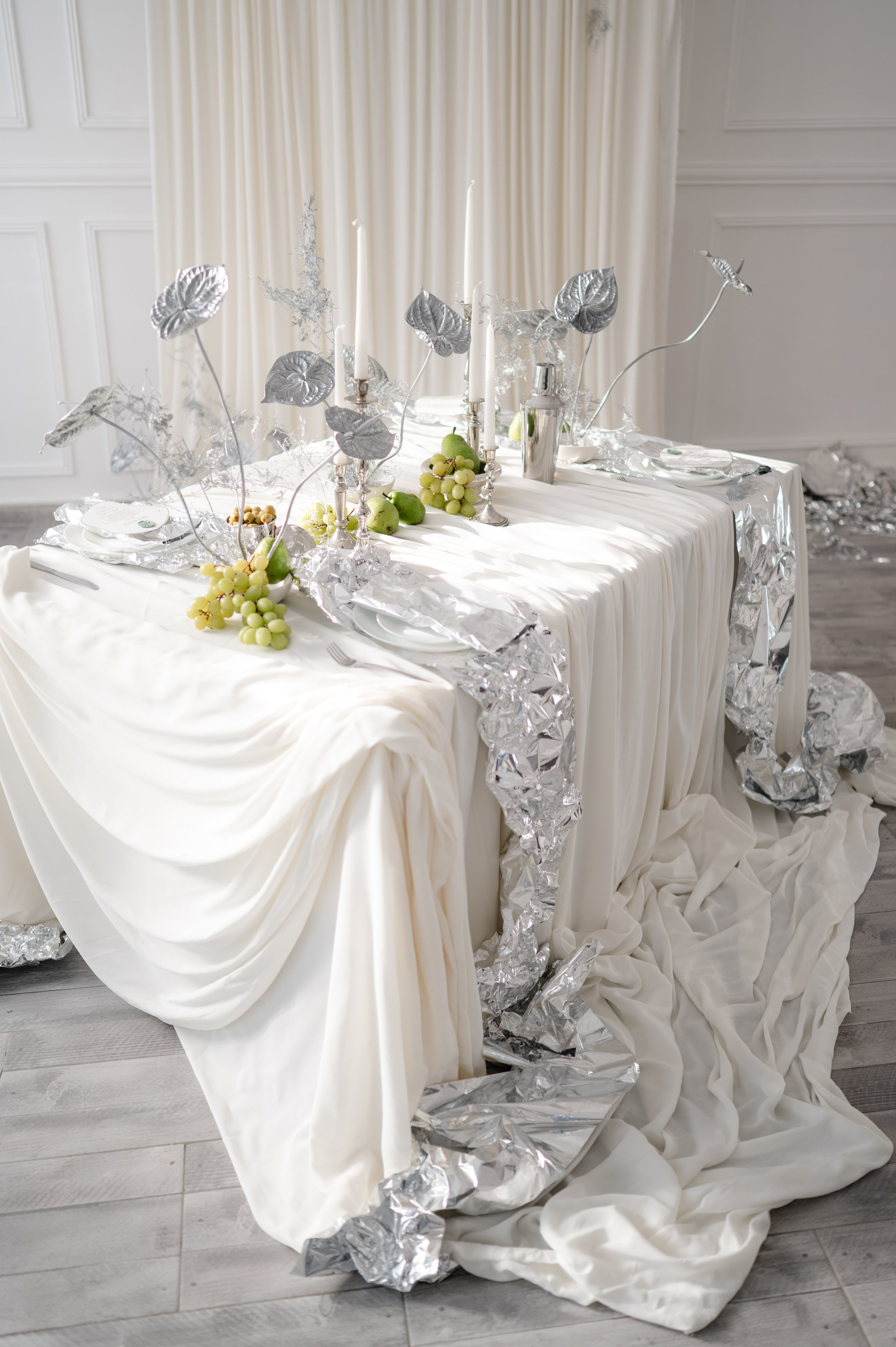 Bride with a concept silver Chrome. Alexandra Hanu Photographer