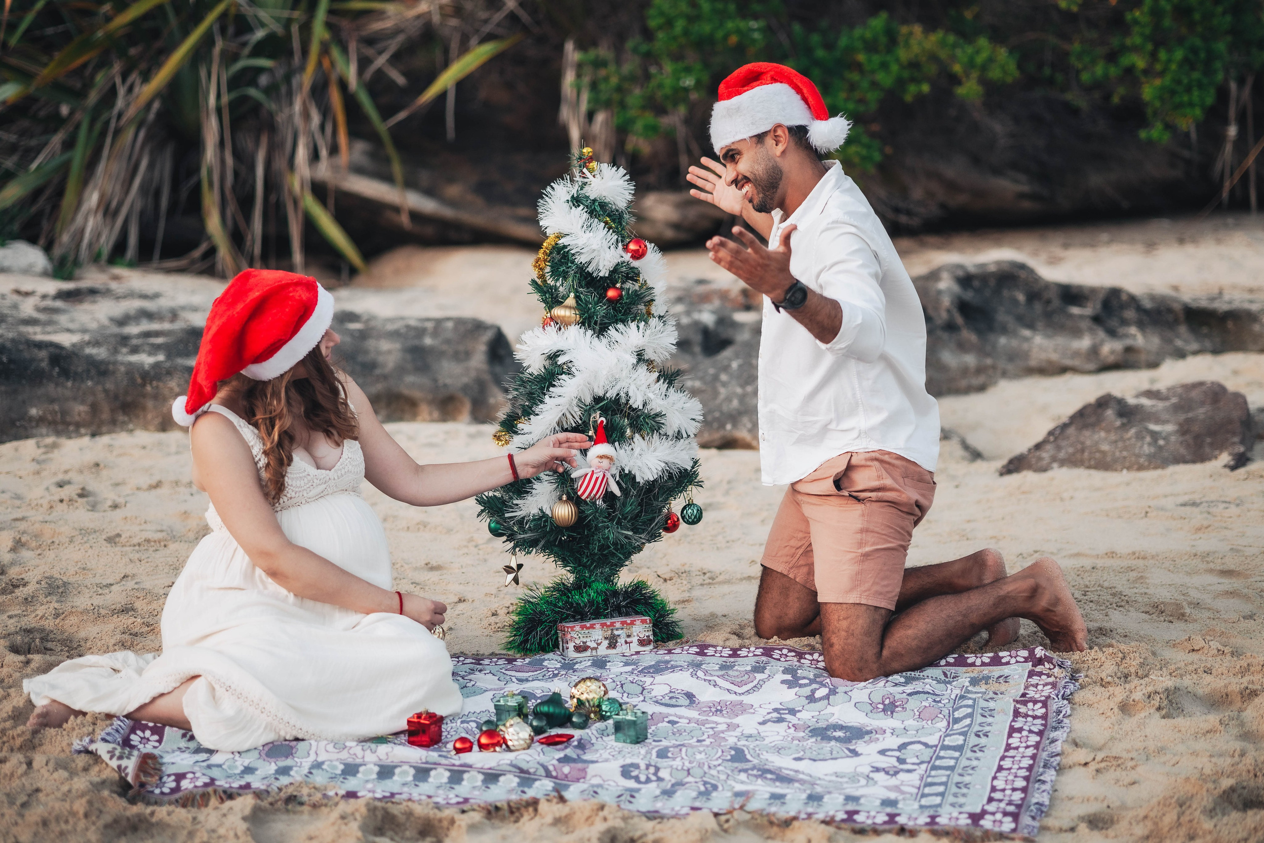 Heather + Tulio + Pregnant + Christmas. True Story Photography