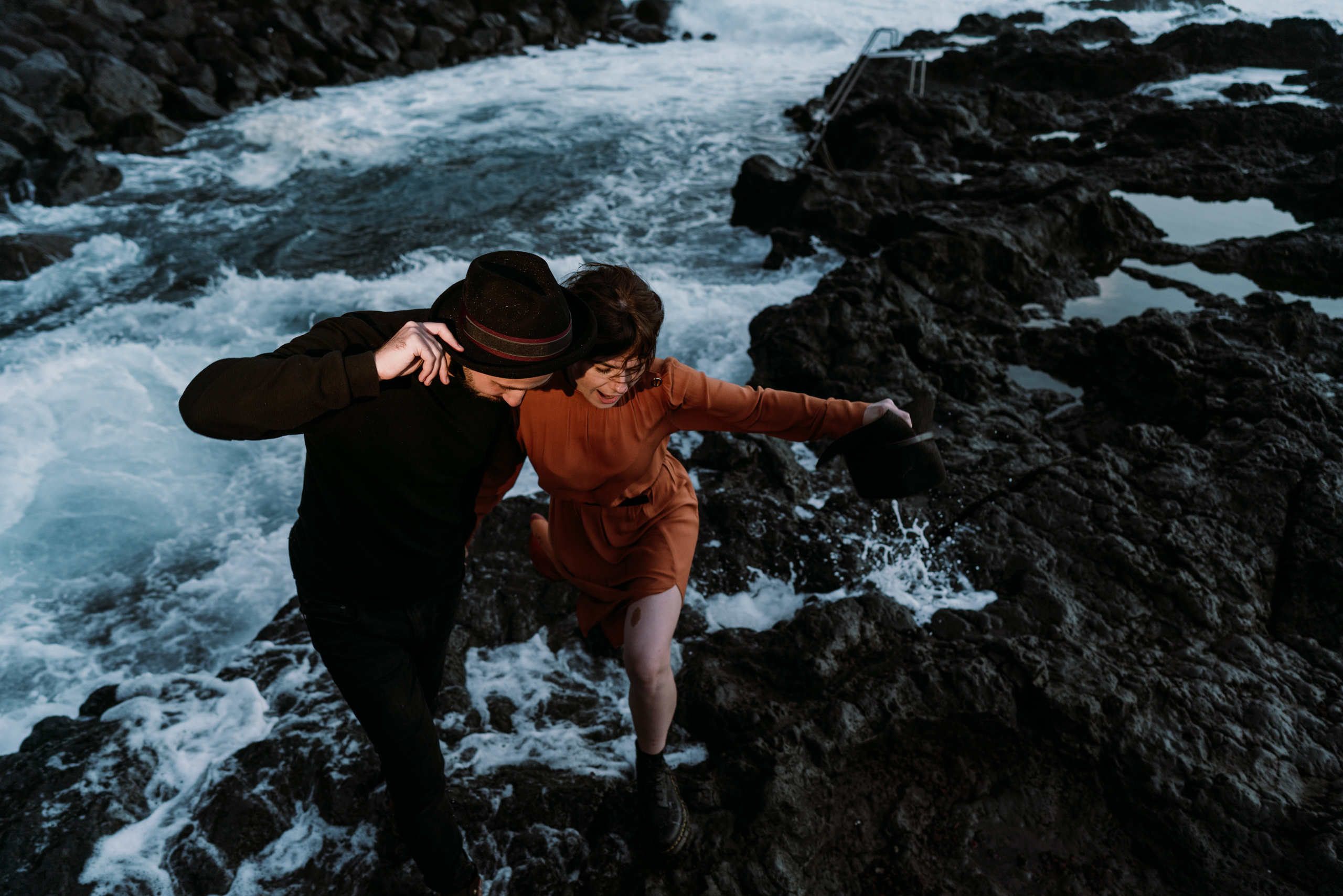 the wave doused the couple