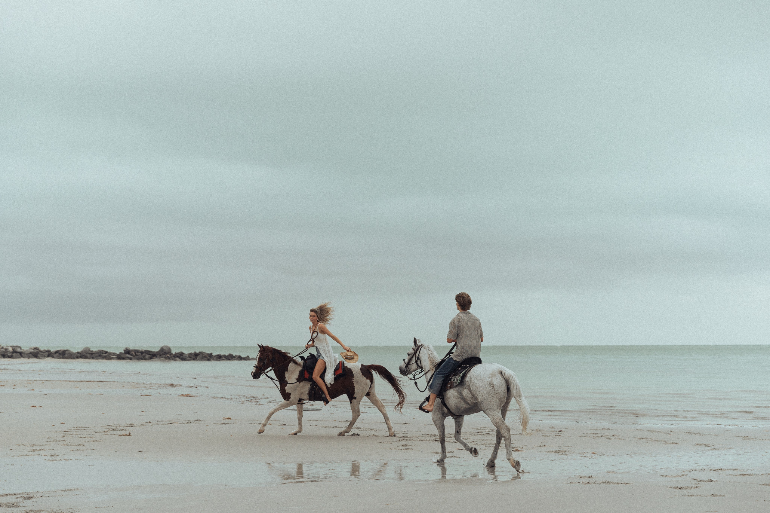 Sunset Horseback Couples Shoot on the Beach in Miami