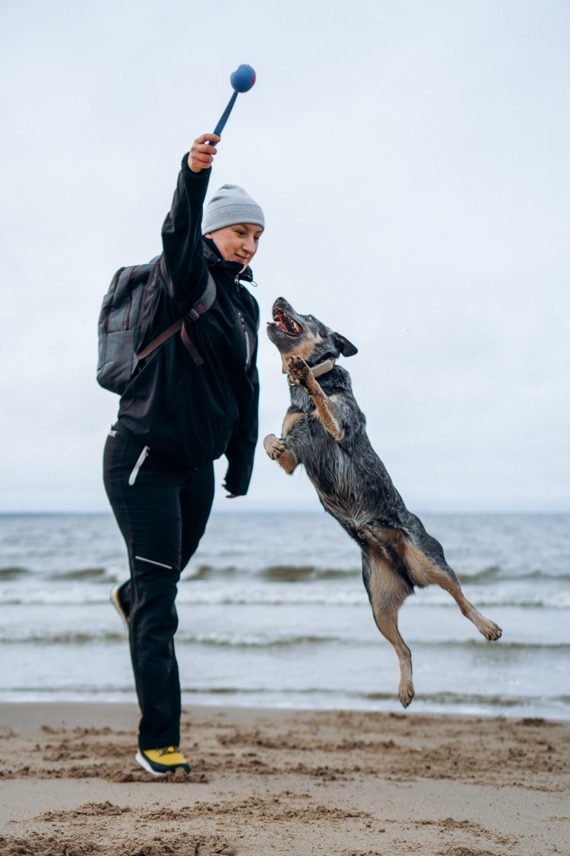 Polina and her Dakota, Australian Cattle Dog. Kat Laisaar — Pet photographer in Tallinn