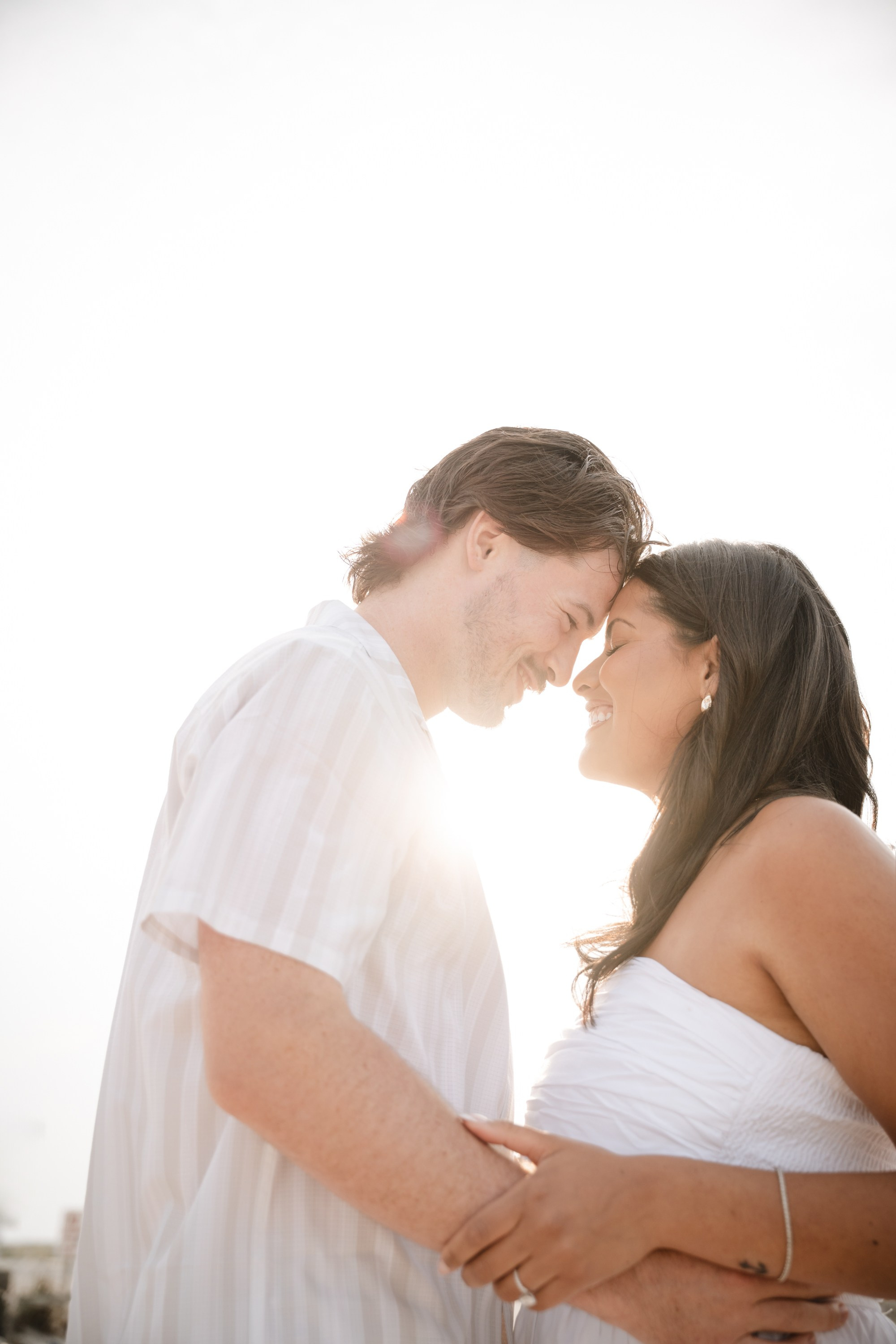 Engagement photoshoot on the Atlantic City beach. Portrait and wedding photographer in New York