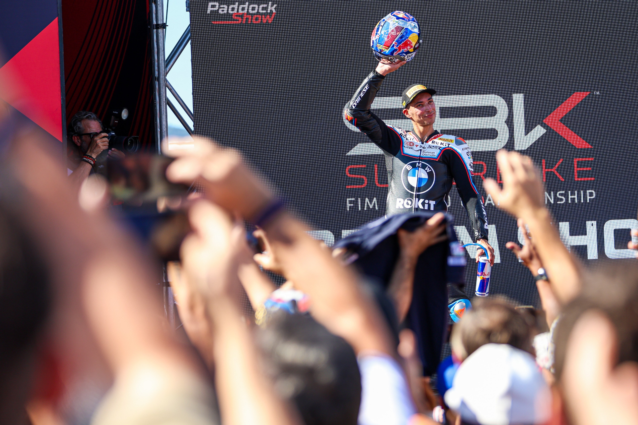 Toprak celebrating a victory WorldSBK of Portugal, Estoril circuit