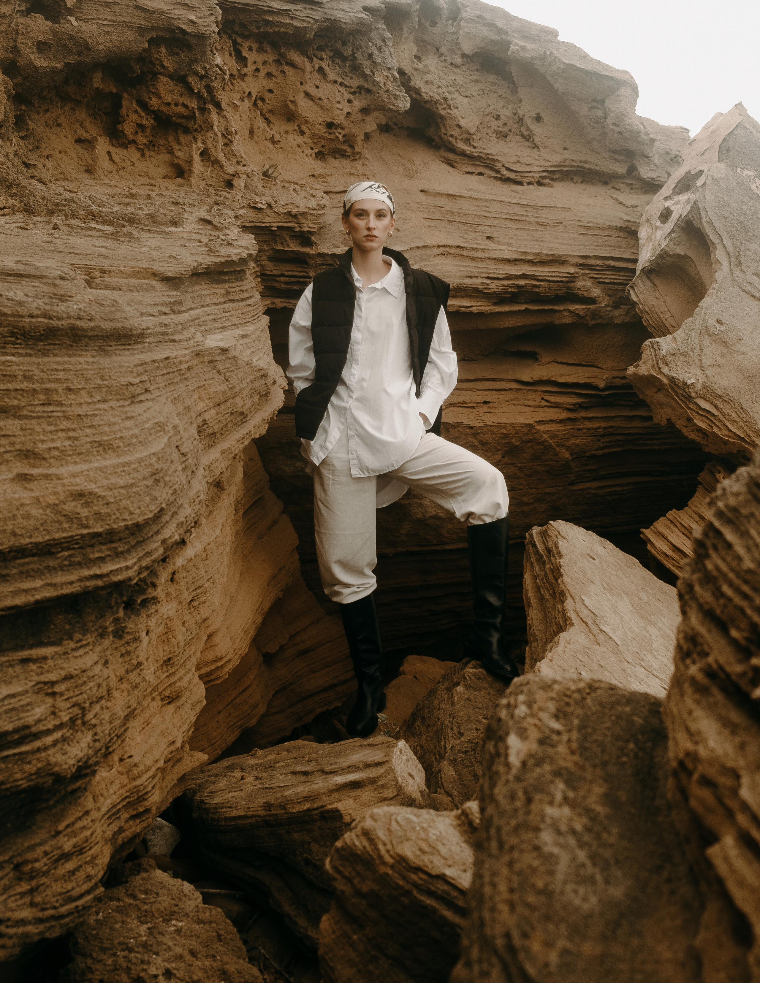 Atmospheric stylized photo shoot by the sea