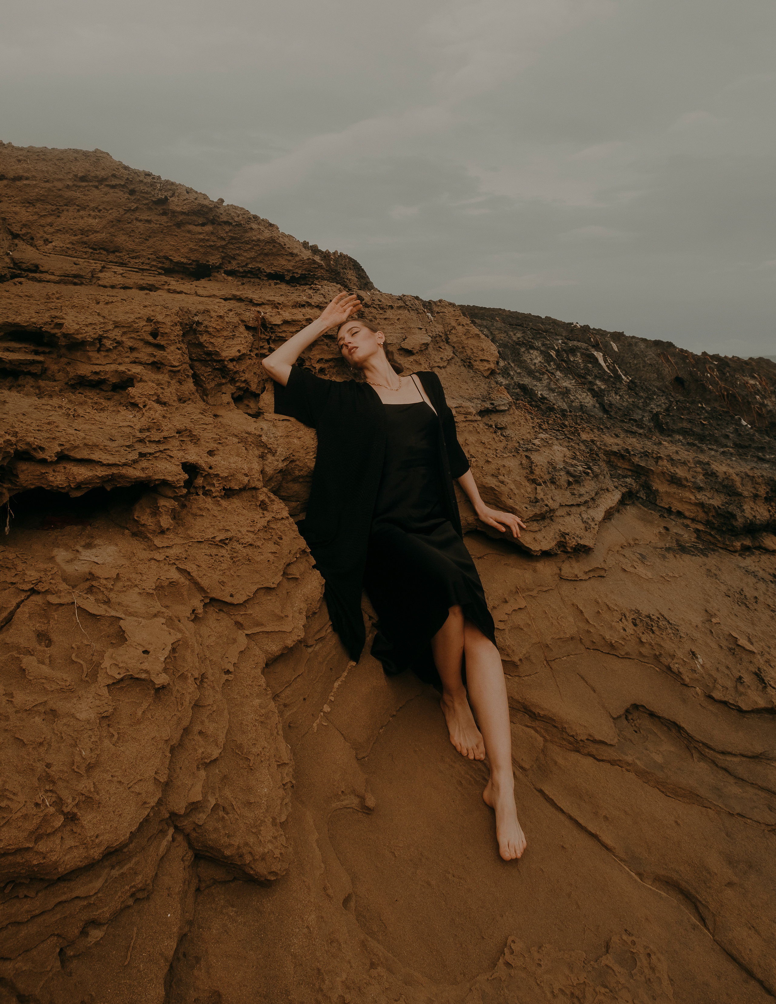 Atmospheric stylized photo shoot by the sea